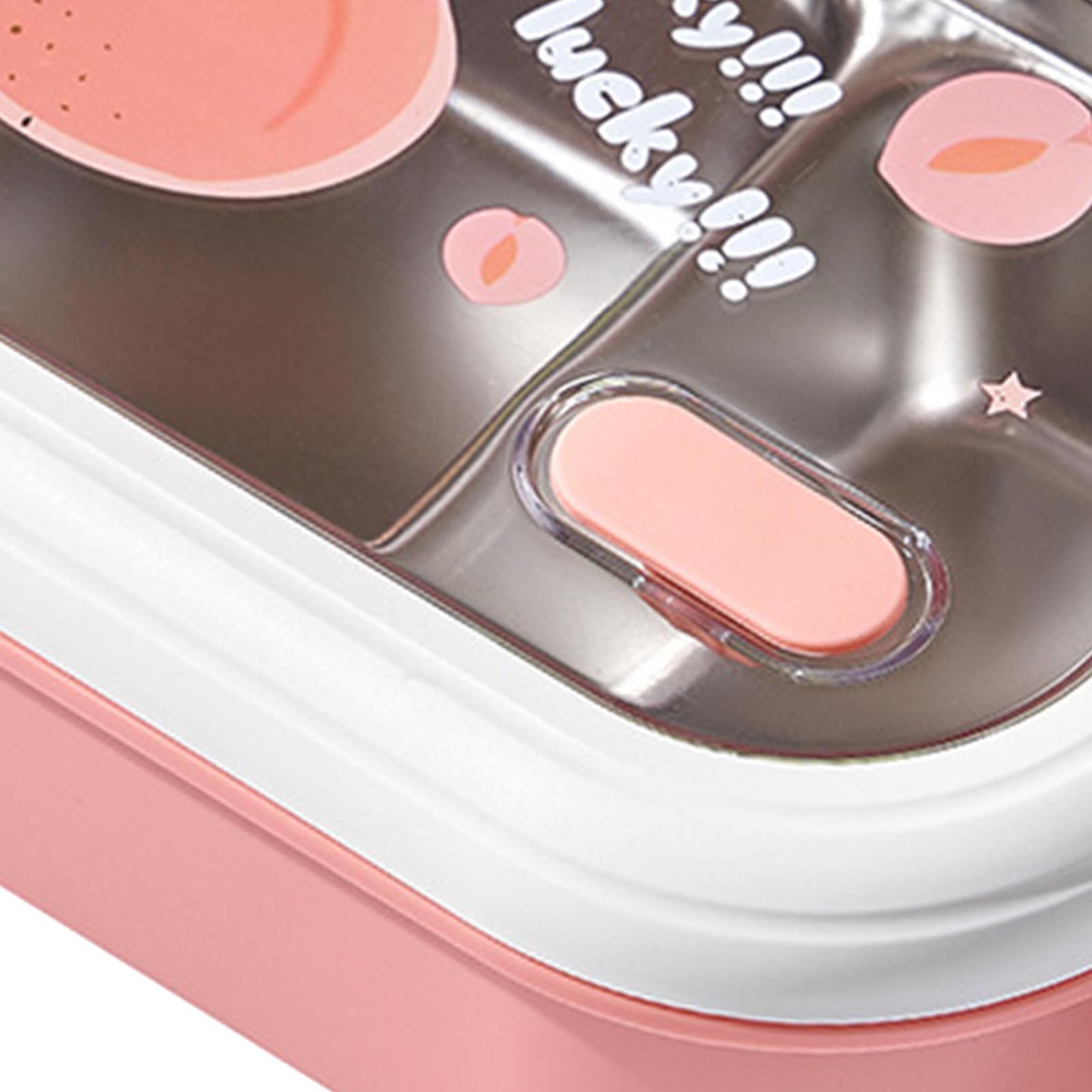 Bento Lunch Box Portable Safe Leakproof Divided Stainless Steel Thermal Lunch Box for Students School Office Pink - Image 8