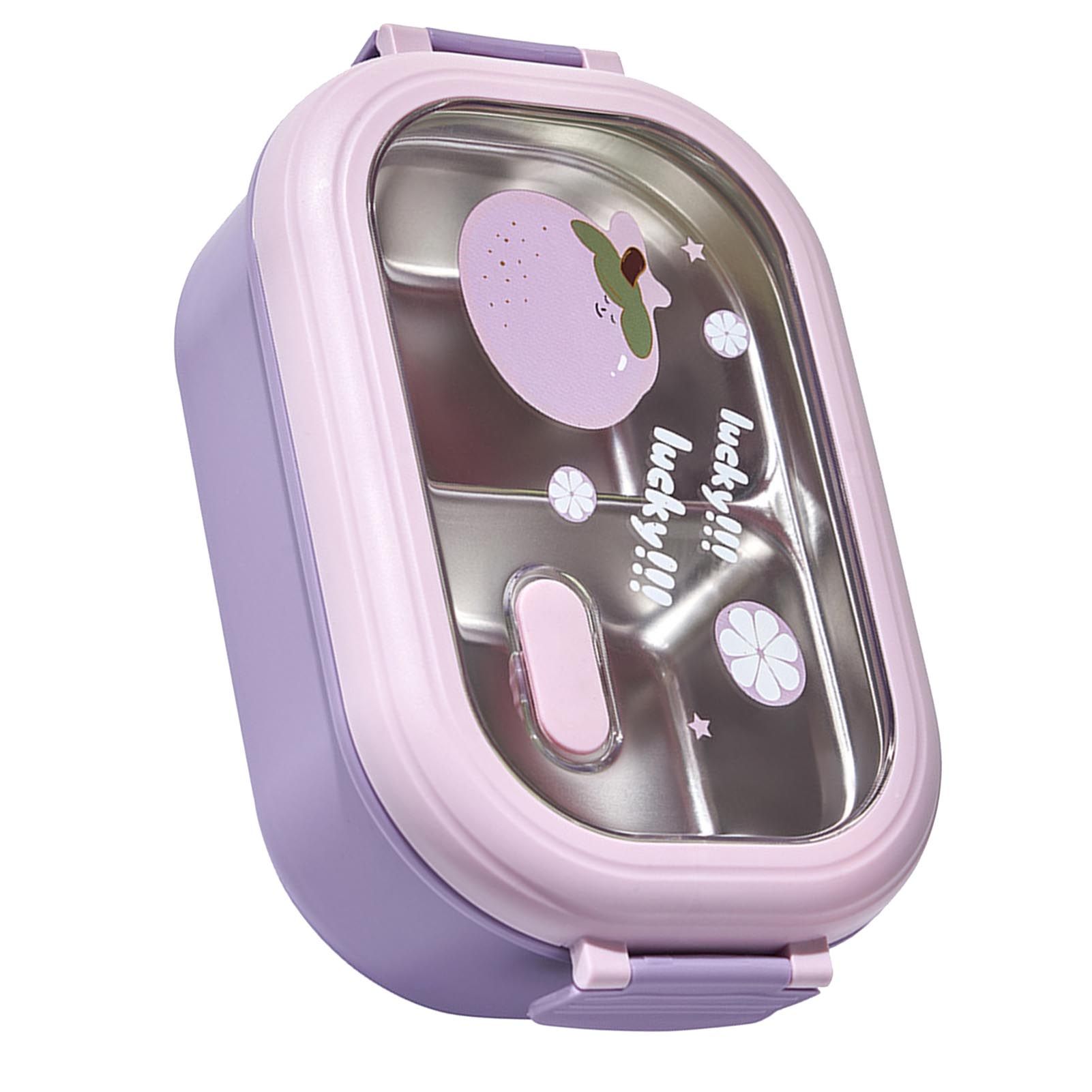 Bento Lunch Box Portable Safe Leakproof Divided Stainless Steel Thermal Lunch Box for Students School Office Purple - Image 5
