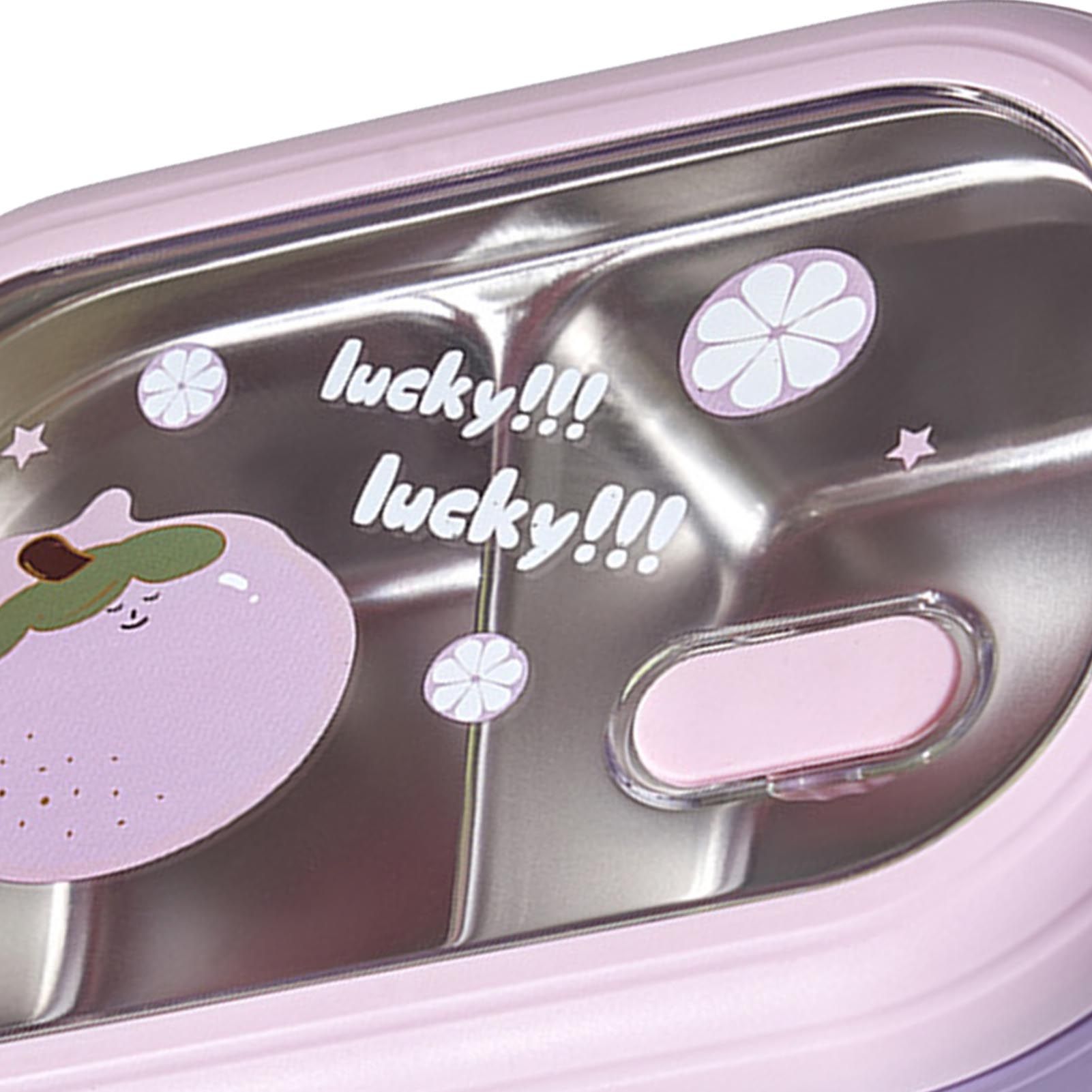 Bento Lunch Box Portable Safe Leakproof Divided Stainless Steel Thermal Lunch Box for Students School Office Purple - Image 8