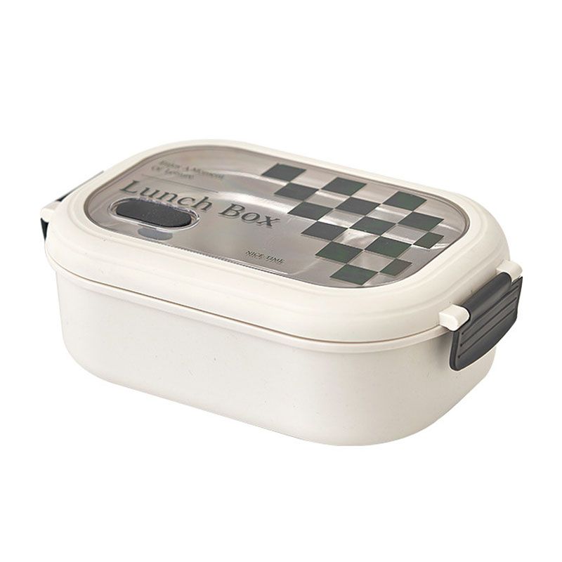 2 Compartment Bento Box Heat Preservation Stainless Steel Interlayer Lunch Box Airtight Portable Food Storage Containers for School Office Grid - Image 1