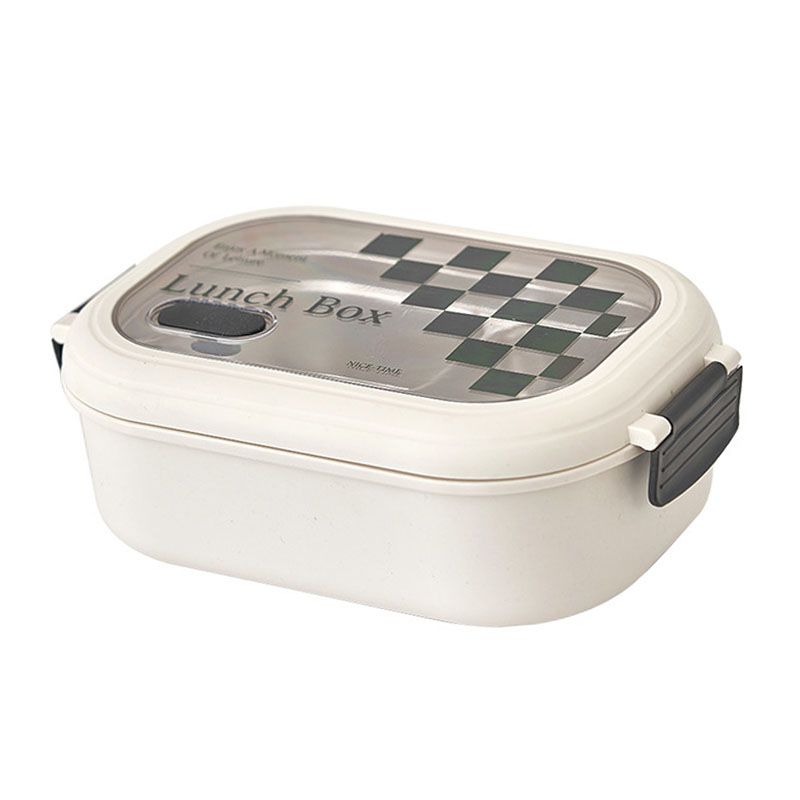 2 Compartment Bento Box Heat Preservation Stainless Steel Interlayer Lunch Box Airtight Portable Food Storage Containers for School Office Grid - Image 2