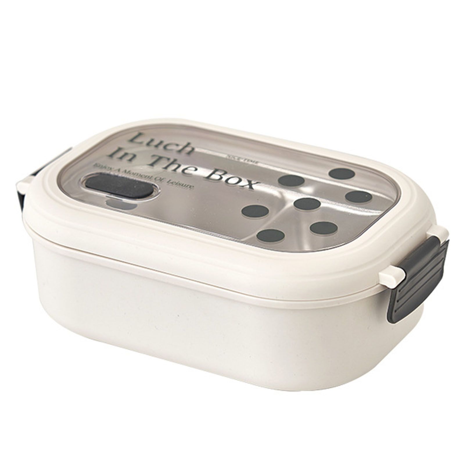2 Compartment Bento Box Heat Preservation Stainless Steel Interlayer Lunch Box Airtight Portable Food Storage Containers for School Office Dot - Image 1