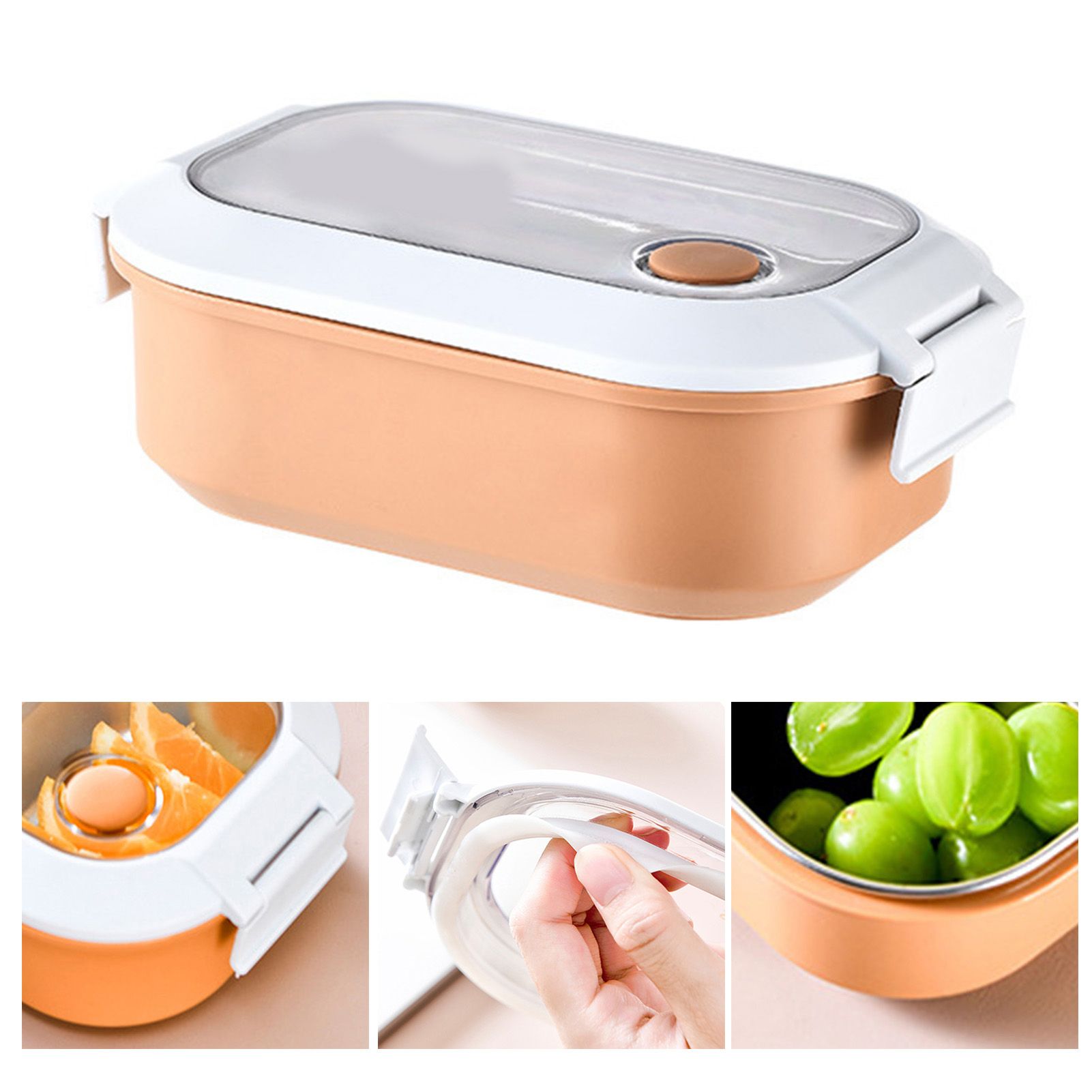 Lunch Box Stainless Steel Insulation Leakproof Cute Design Portable Bento Box for School Office Orange - Image 4