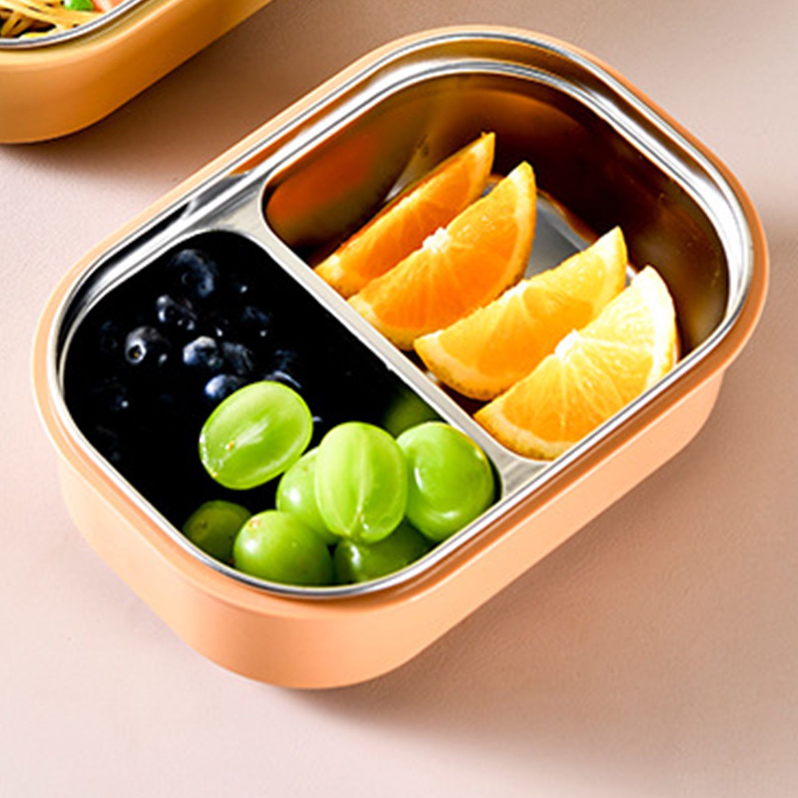 Lunch Box Stainless Steel Insulation Leakproof Cute Design Portable Bento Box for School Office Orange - Image 6