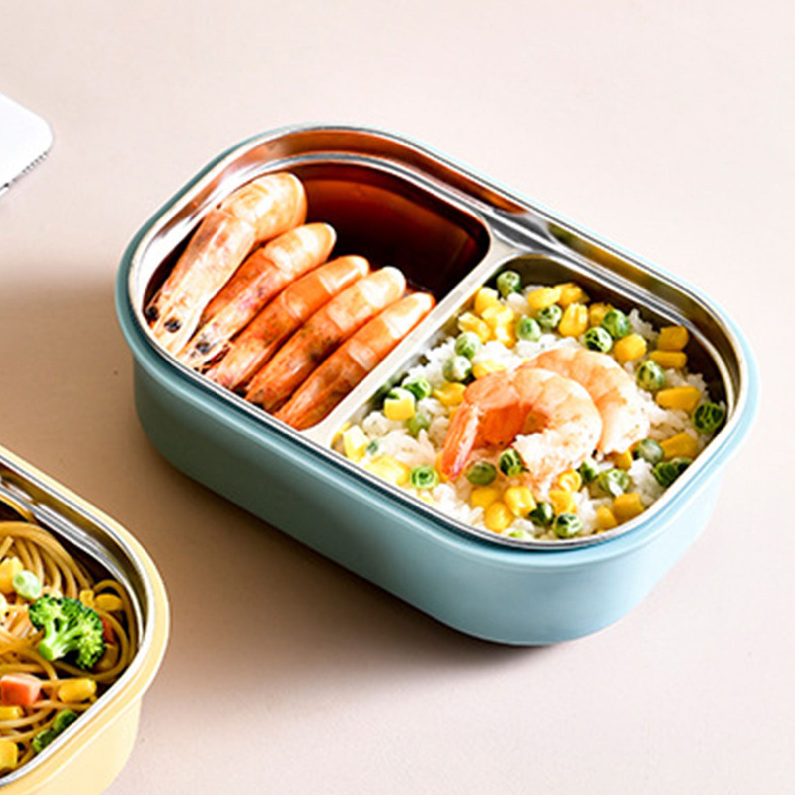 Lunch Box Stainless Steel Insulation Leakproof Cute Design Portable Bento Box for School Office Blue - Image 6