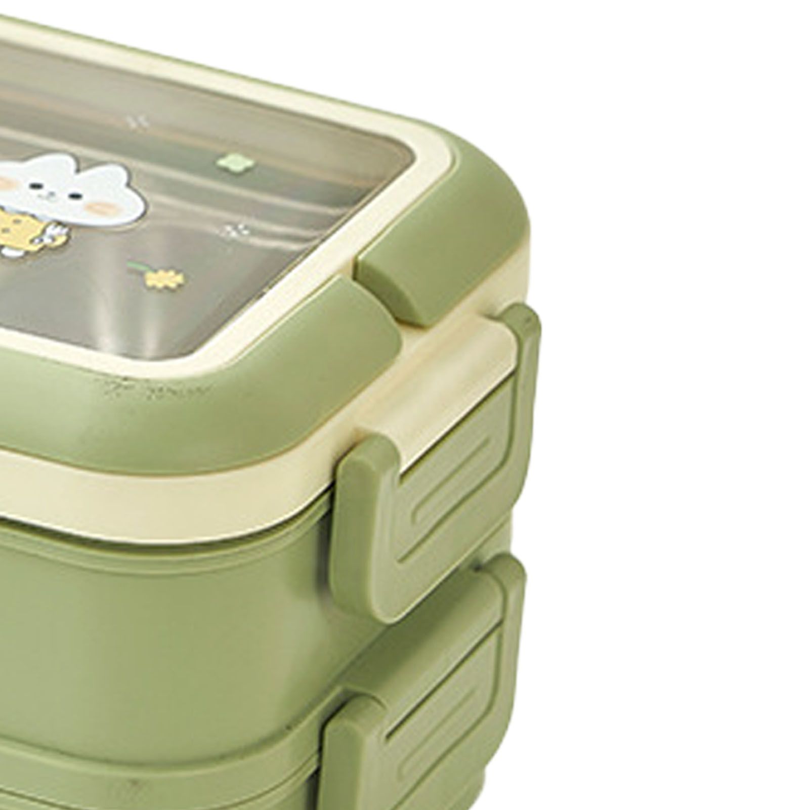 Stainless Steel Insulated Lunch Box Multiple Compartments Fashionable Safe Stainless Steel Bento Box for Students Kids Green - Image 7