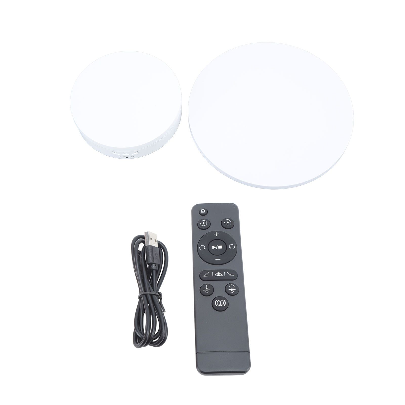 Electric Rotating Turntable 2 in 1 Smart Remote Control Jewelry Display Tray Live Streaming Ornaments Display Stand 5V White - Image 1