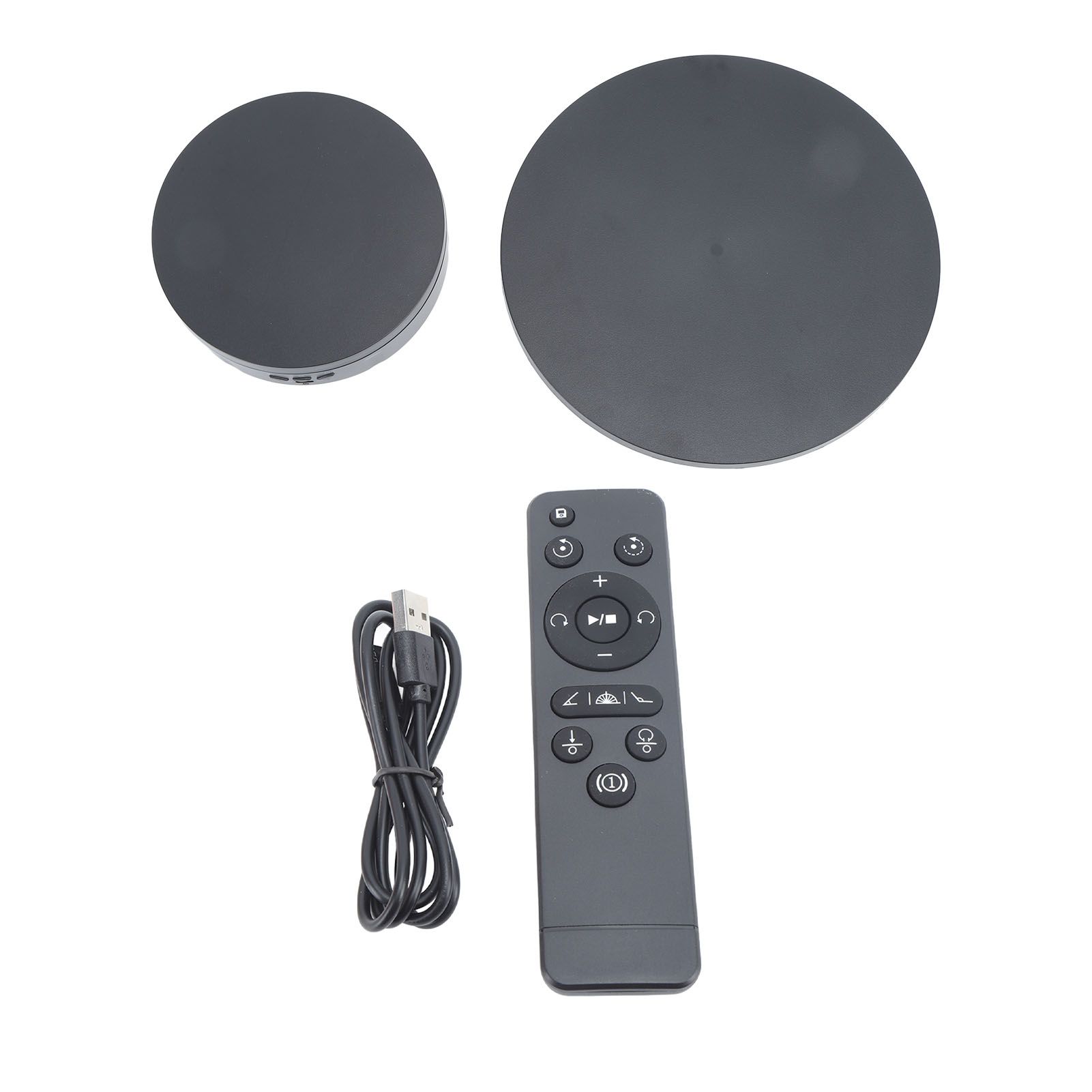 Electric Rotating Turntable 2 in 1 Smart Remote Control Jewelry Display Tray Live Streaming Ornaments Display Stand 5V Black - Image 1