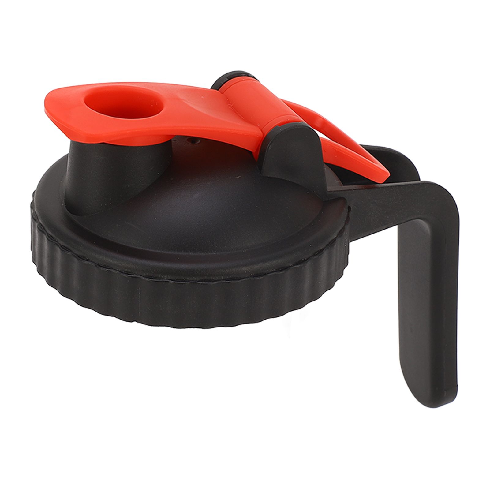 Wide Mouth Mason Jar Pour Spout Lid Leak Proof Mason Jar Flip Cap Lid with Handle Black Red - Image 3