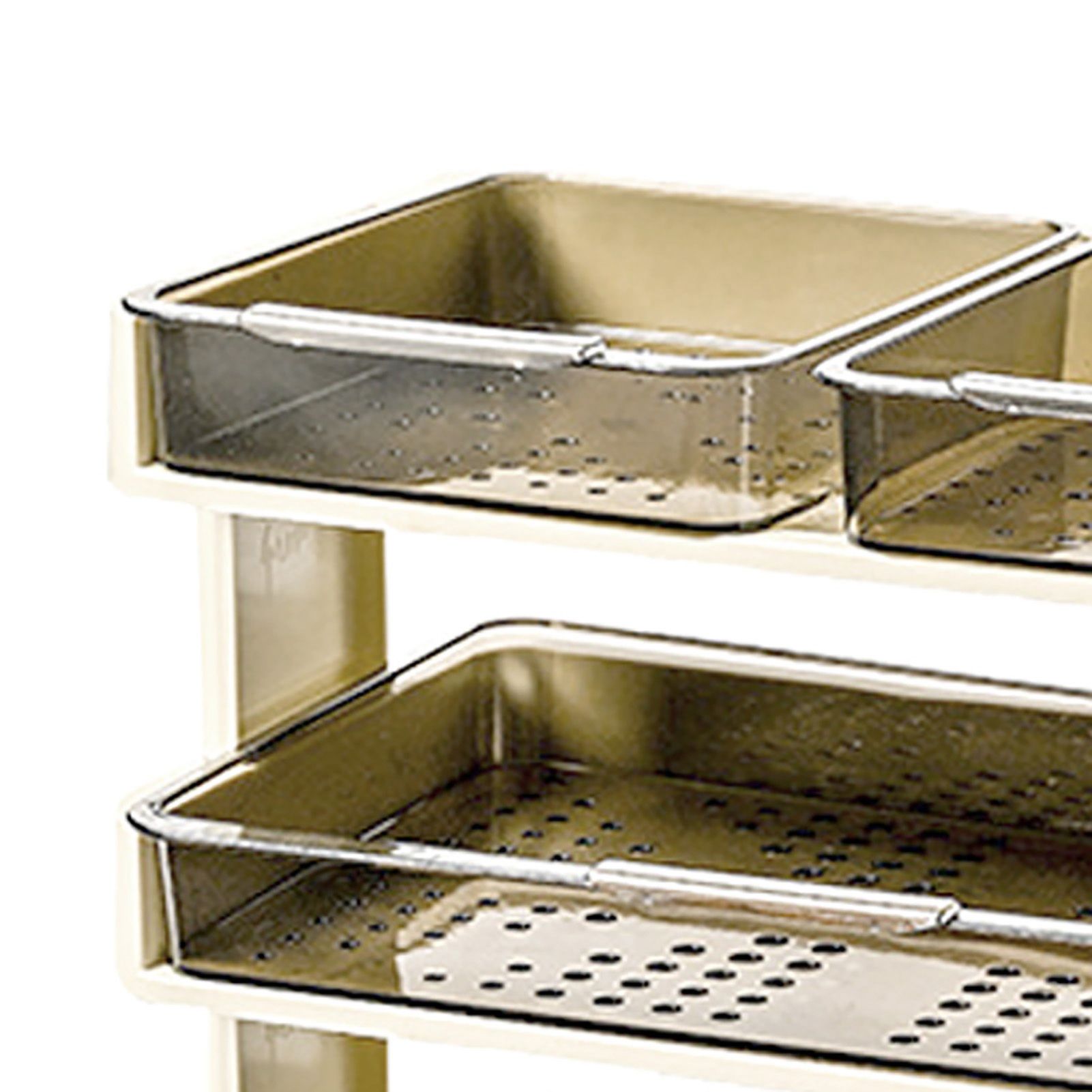 Kitchen Countertop Organizer Plastic Detachable Multifunctional Kitchen Storage Shelf Food Rack for Bedroom Bathroom Desktop Cream White 5 Tier - Image 7