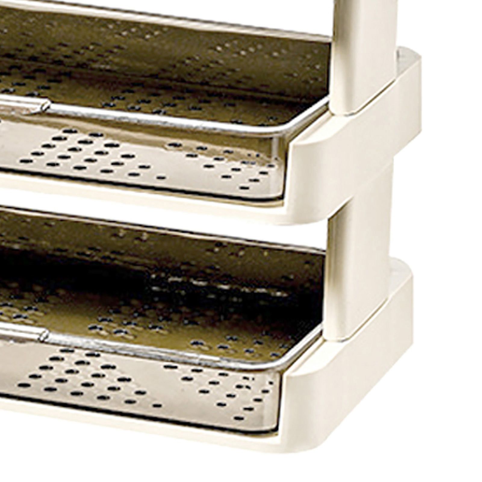 Kitchen Countertop Organizer Plastic Detachable Multifunctional Kitchen Storage Shelf Food Rack for Bedroom Bathroom Desktop Cream White 5 Tier - Image 8