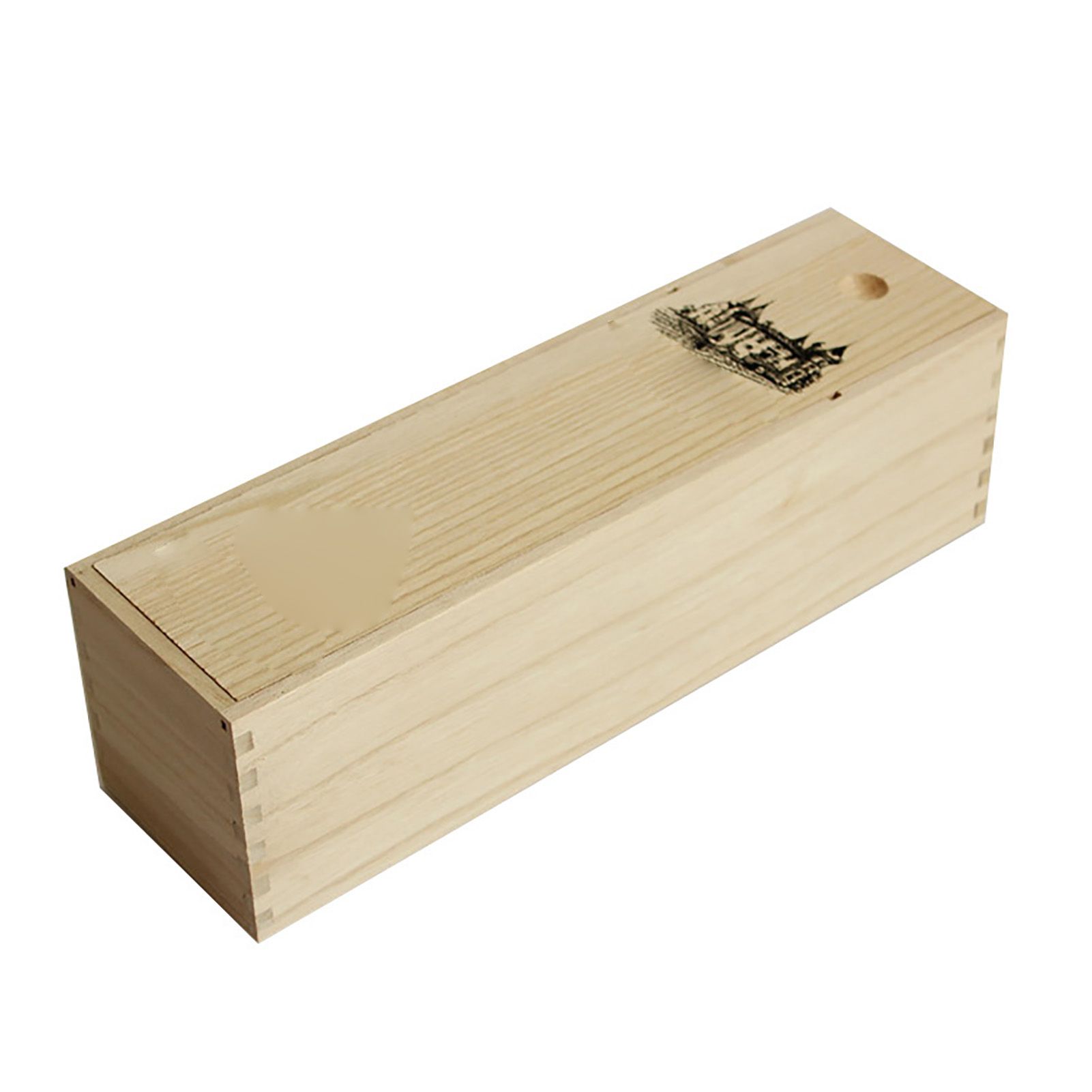 Single Bottle Wooden Wine Box with Lid Decorative Wood Grain Reusable Wine Storage Box - Image 4