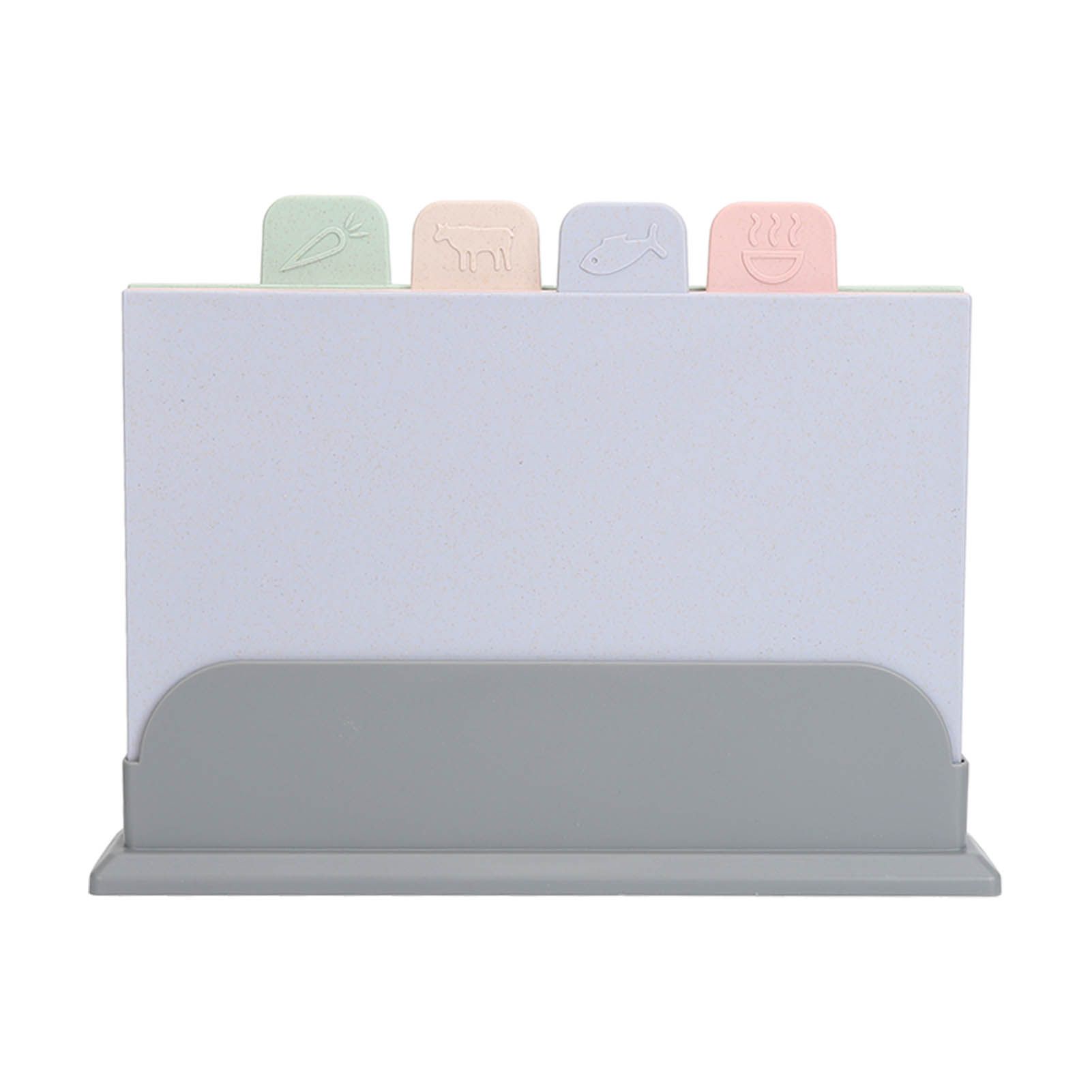 4pcs Color Coded Cutting Boards Set with Holder Double Sided Use Classified Plastic Chopping Board Mats Set - Image 2