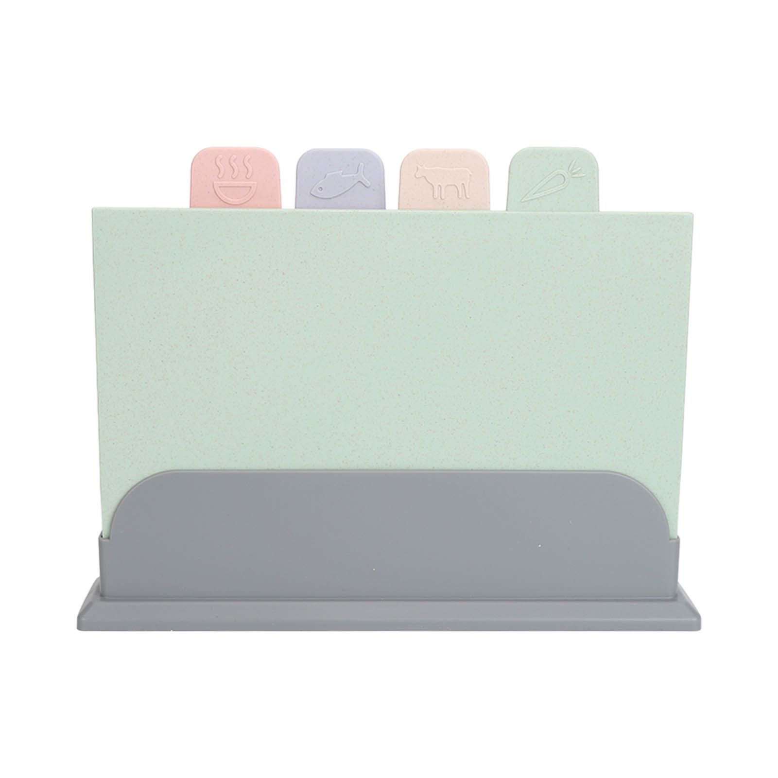 4pcs Color Coded Cutting Boards Set with Holder Double Sided Use Classified Plastic Chopping Board Mats Set - Image 5