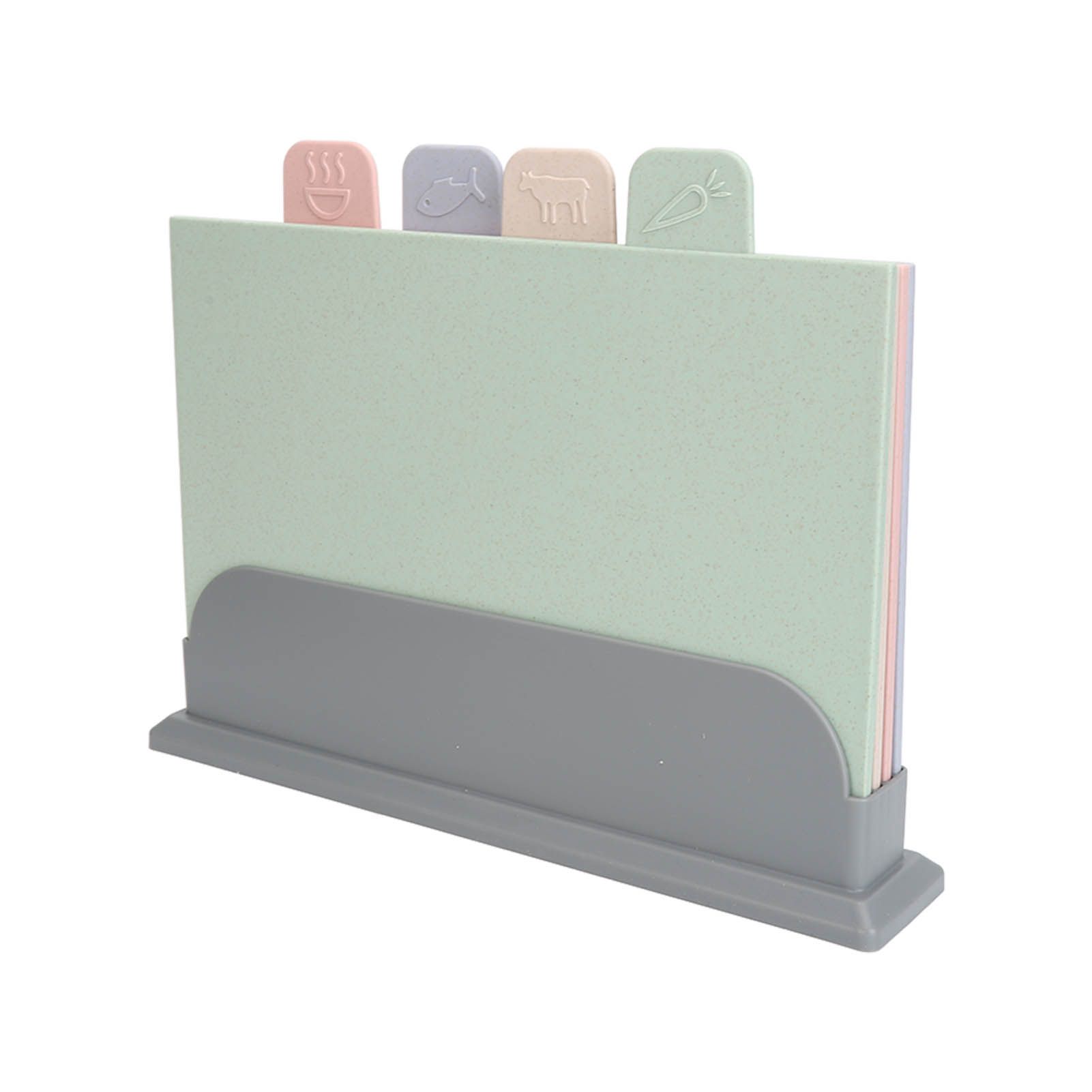 4pcs Color Coded Cutting Boards Set with Holder Double Sided Use Classified Plastic Chopping Board Mats Set - Image 7