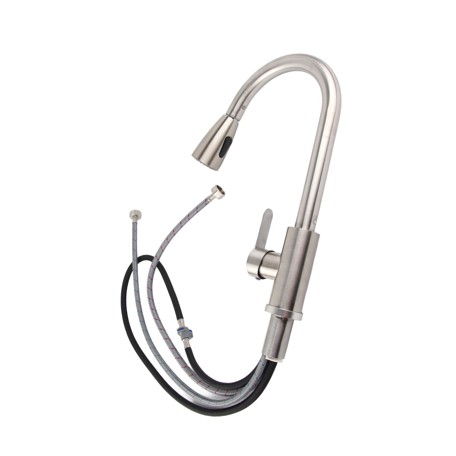 Kitchen Hot Cold Mixing Sink Faucet with Pull Down Sprayer 304 Stainless Steel Kitchen Sink Pull Out Faucet - Image 6