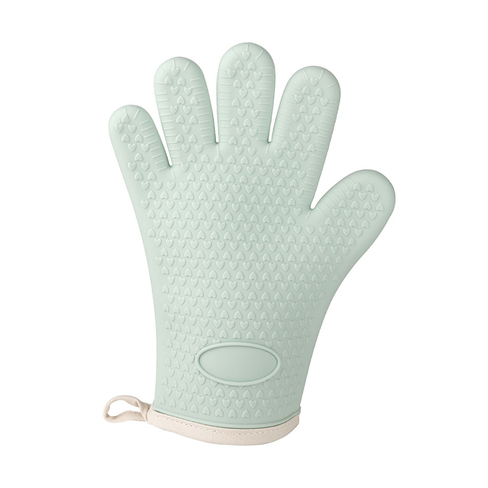 Thickened Silicone Anti Scalding Oven Glove Heat Resistant Silicone Cooking Glove for Microwave Oven Toaster Mint Green - Image 2