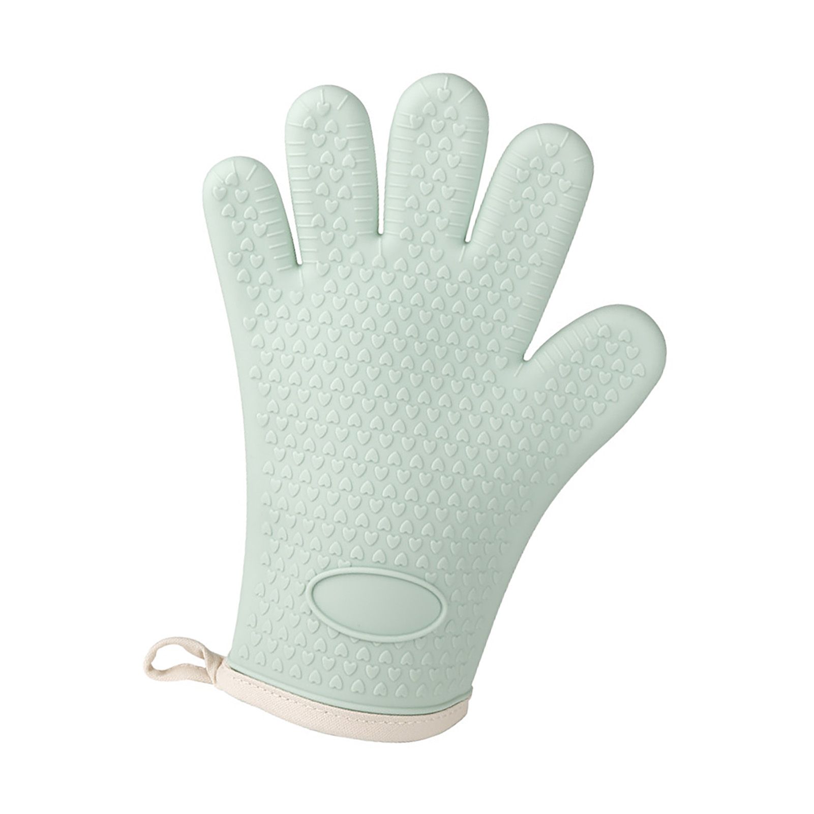 Thickened Silicone Anti Scalding Oven Glove Heat Resistant Silicone Cooking Glove for Microwave Oven Toaster Mint Green - Image 3