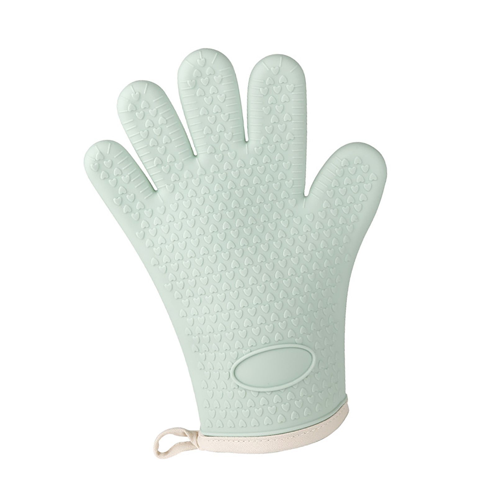 Thickened Silicone Anti Scalding Oven Glove Heat Resistant Silicone Cooking Glove for Microwave Oven Toaster Mint Green - Image 4