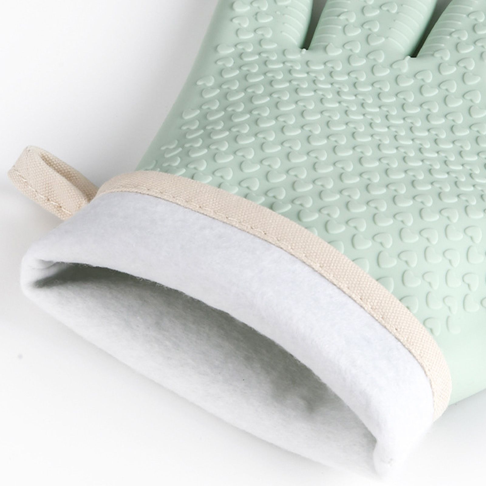 Thickened Silicone Anti Scalding Oven Glove Heat Resistant Silicone Cooking Glove for Microwave Oven Toaster Mint Green - Image 8