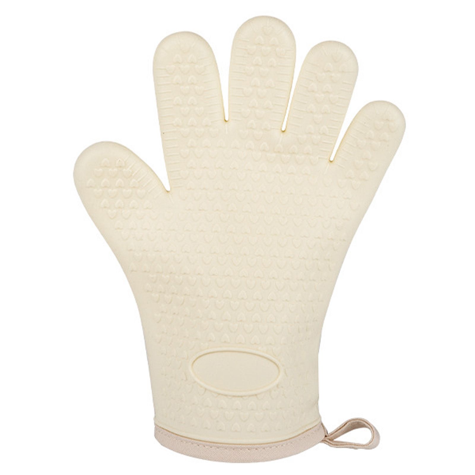 Thickened Silicone Anti Scalding Oven Glove Heat Resistant Silicone Cooking Glove for Microwave Oven Toaster Ivory White - Image 1