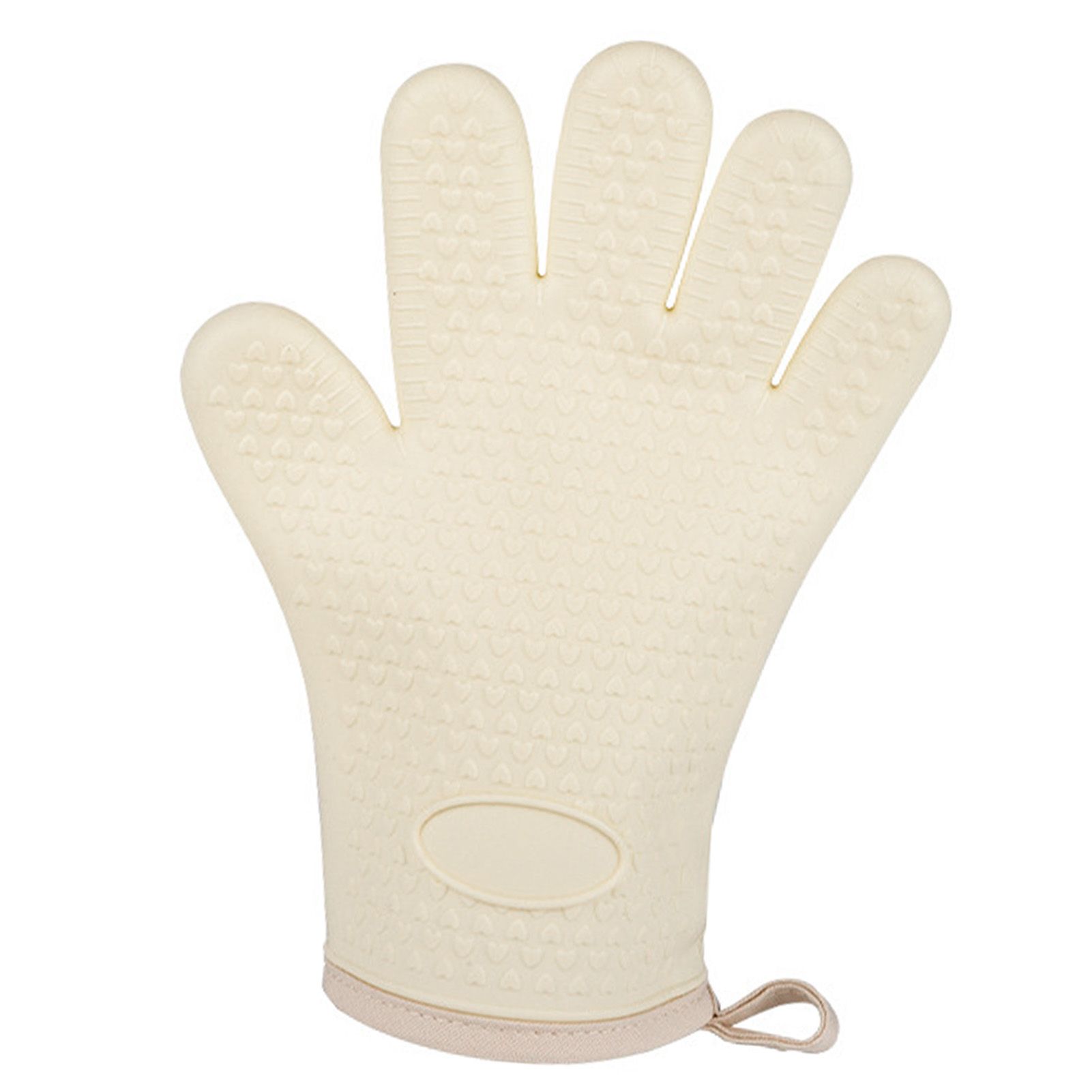 Thickened Silicone Anti Scalding Oven Glove Heat Resistant Silicone Cooking Glove for Microwave Oven Toaster Ivory White - Image 3
