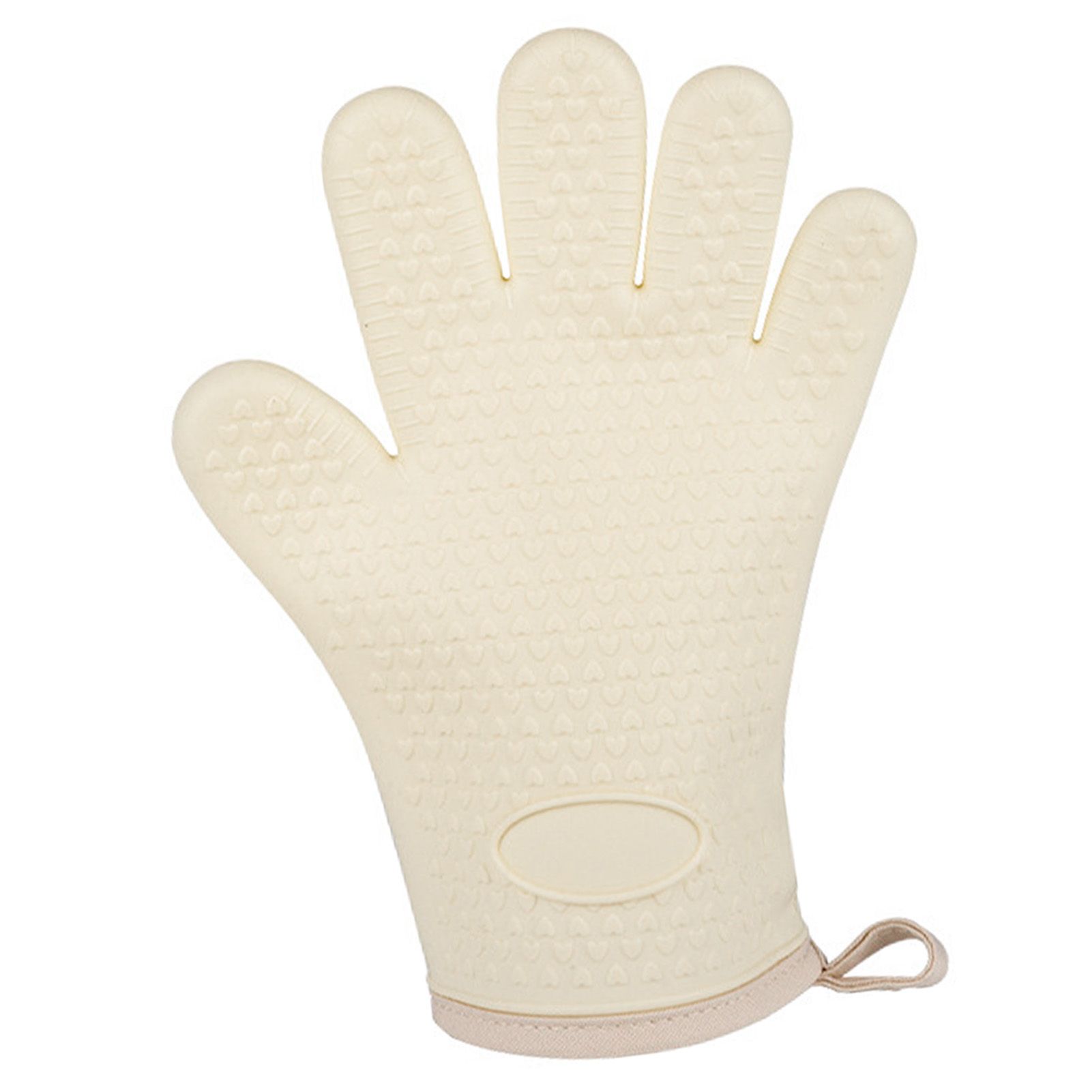 Thickened Silicone Anti Scalding Oven Glove Heat Resistant Silicone Cooking Glove for Microwave Oven Toaster Ivory White - Image 4
