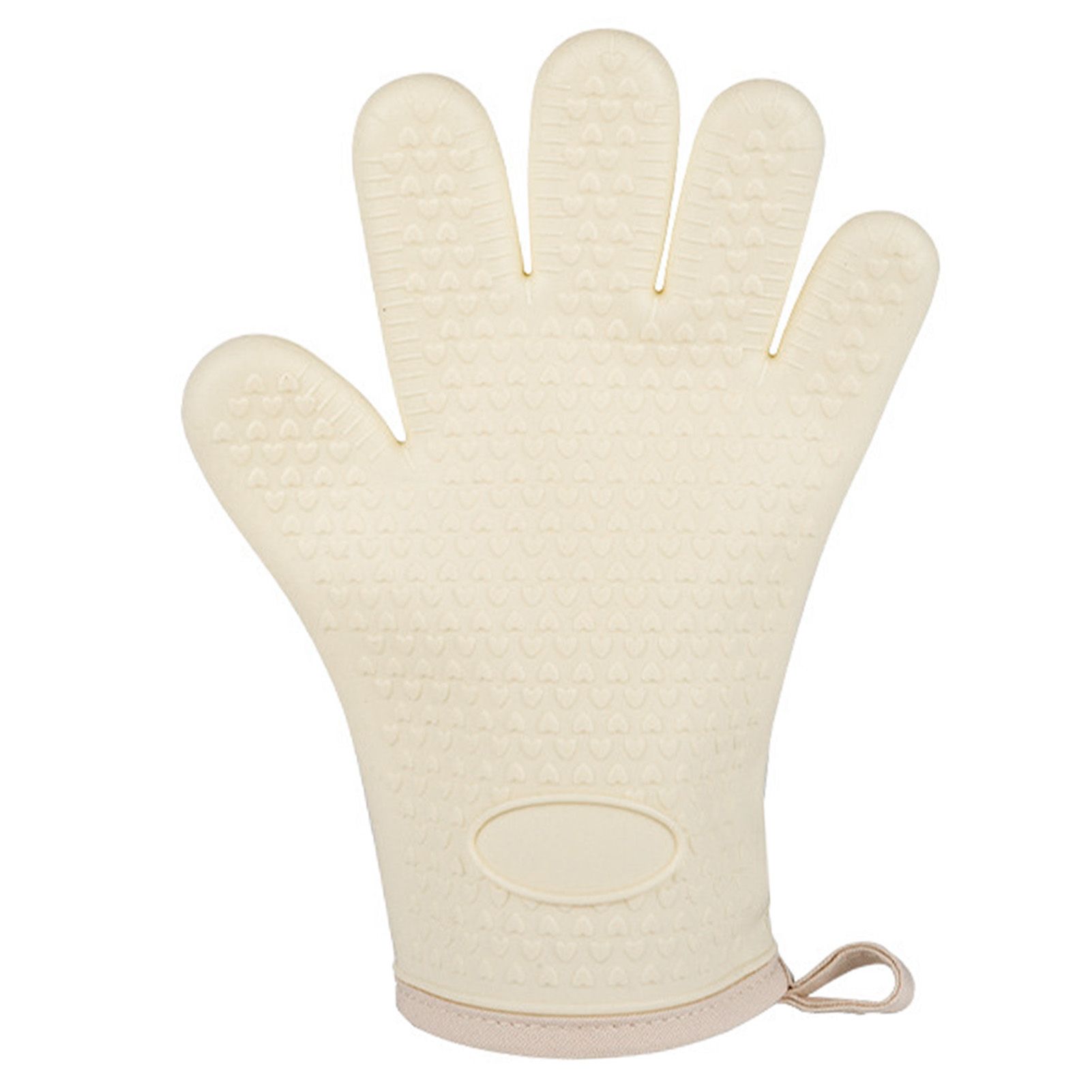 Thickened Silicone Anti Scalding Oven Glove Heat Resistant Silicone Cooking Glove for Microwave Oven Toaster Ivory White - Image 6