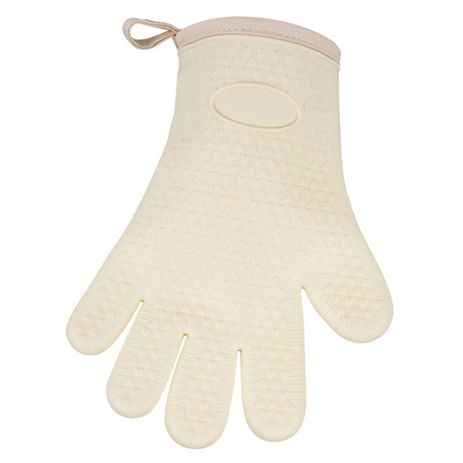 Thickened Silicone Anti Scalding Oven Glove Heat Resistant Silicone Cooking Glove for Microwave Oven Toaster Ivory White - Image 7