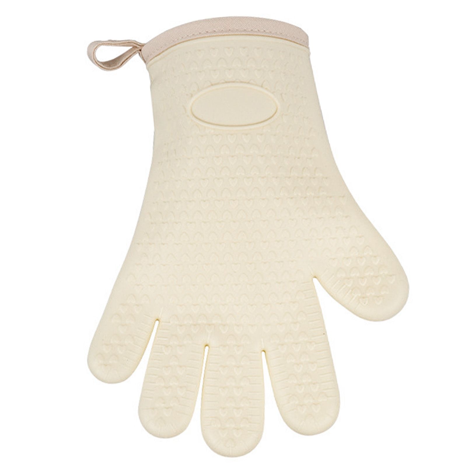 Thickened Silicone Anti Scalding Oven Glove Heat Resistant Silicone Cooking Glove for Microwave Oven Toaster Ivory White - Image 8
