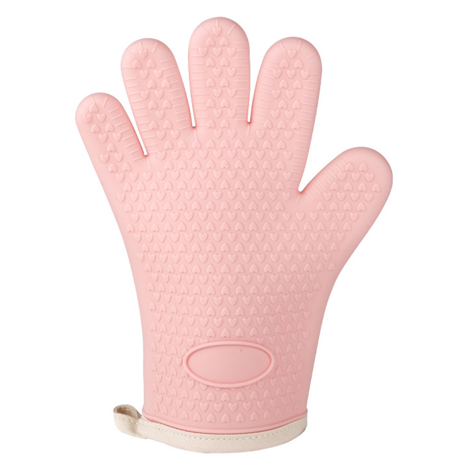 Thickened Silicone Anti Scalding Oven Glove Heat Resistant Silicone Cooking Glove for Microwave Oven Toaster pink Orange - Image 1