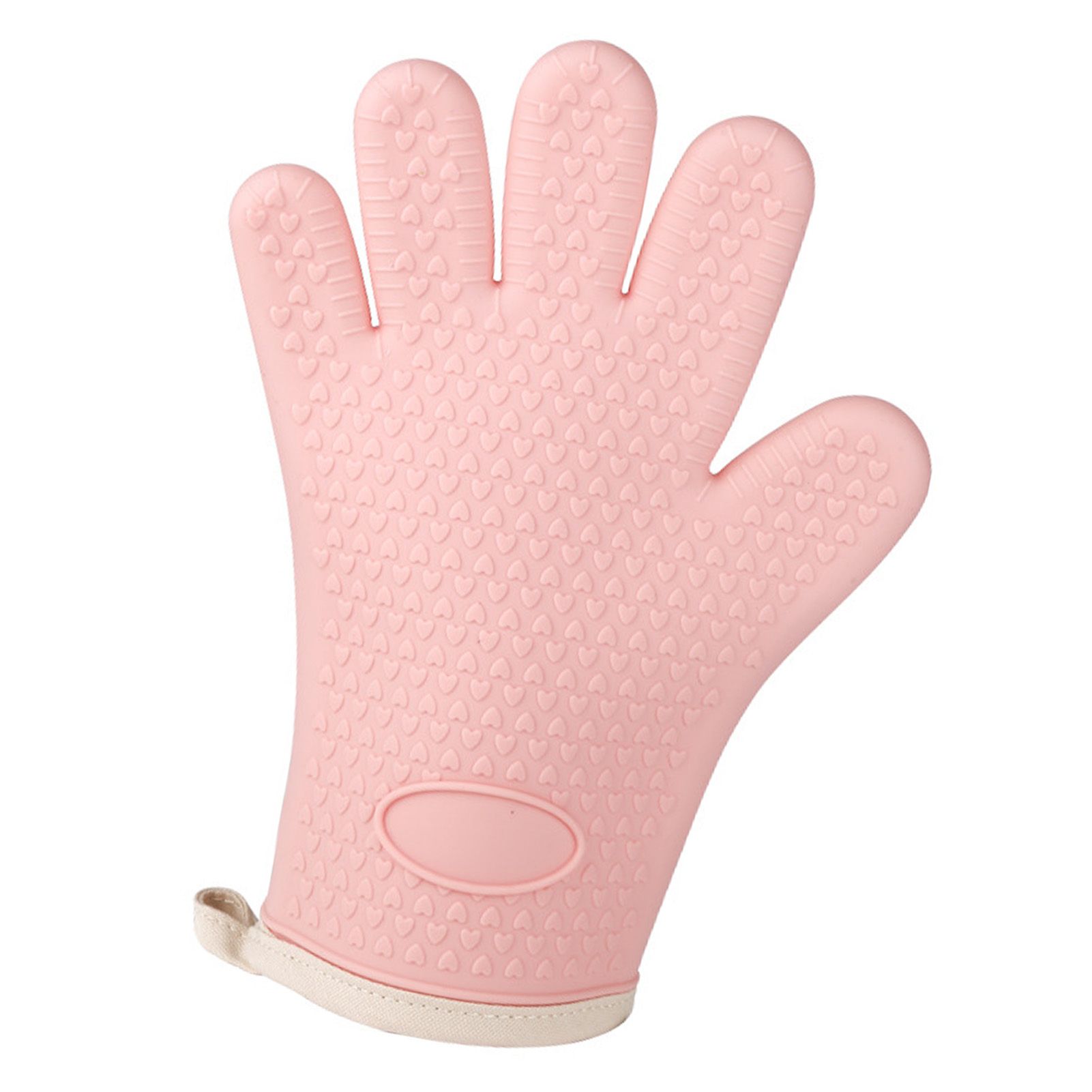 Thickened Silicone Anti Scalding Oven Glove Heat Resistant Silicone Cooking Glove for Microwave Oven Toaster pink Orange - Image 2