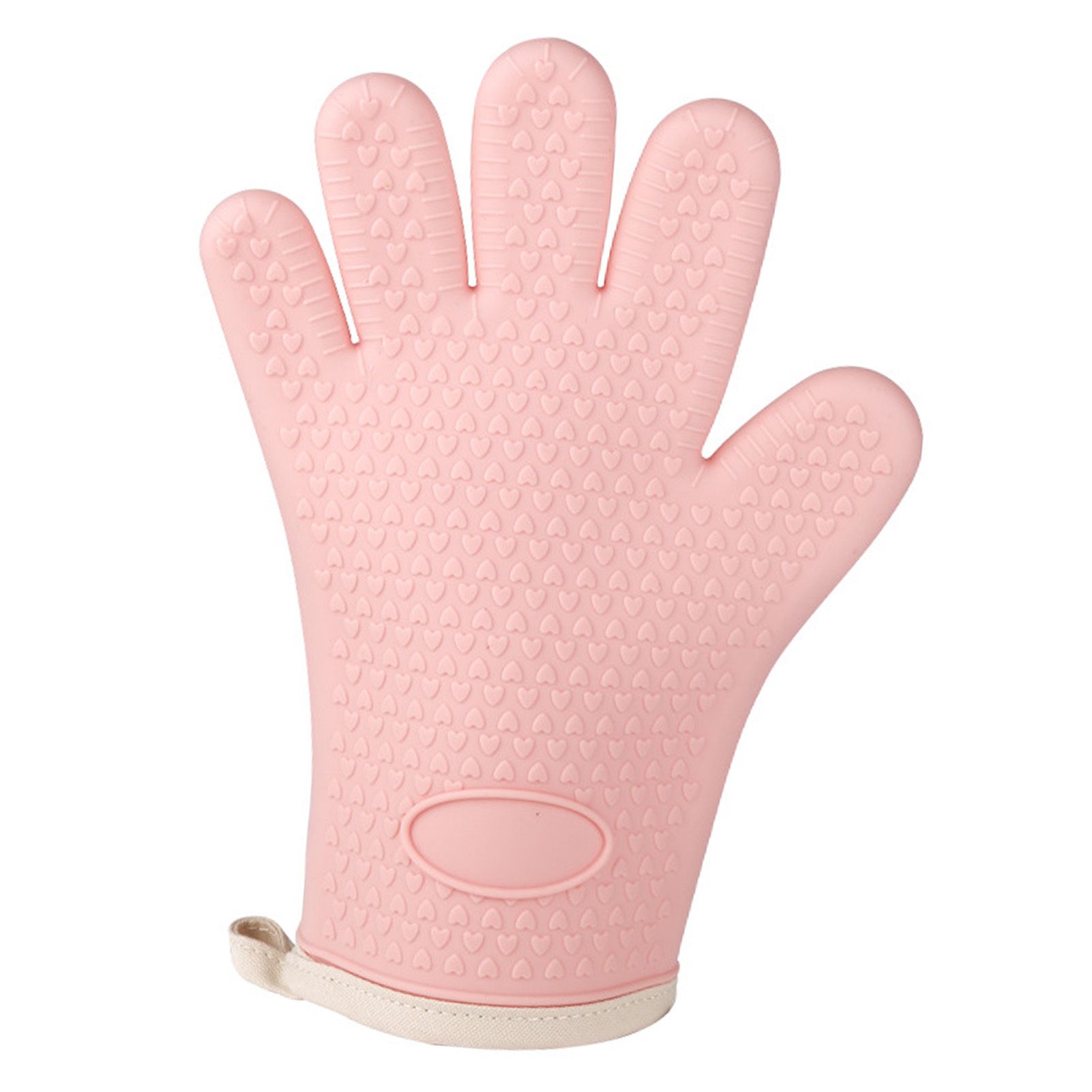 Thickened Silicone Anti Scalding Oven Glove Heat Resistant Silicone Cooking Glove for Microwave Oven Toaster pink Orange - Image 3