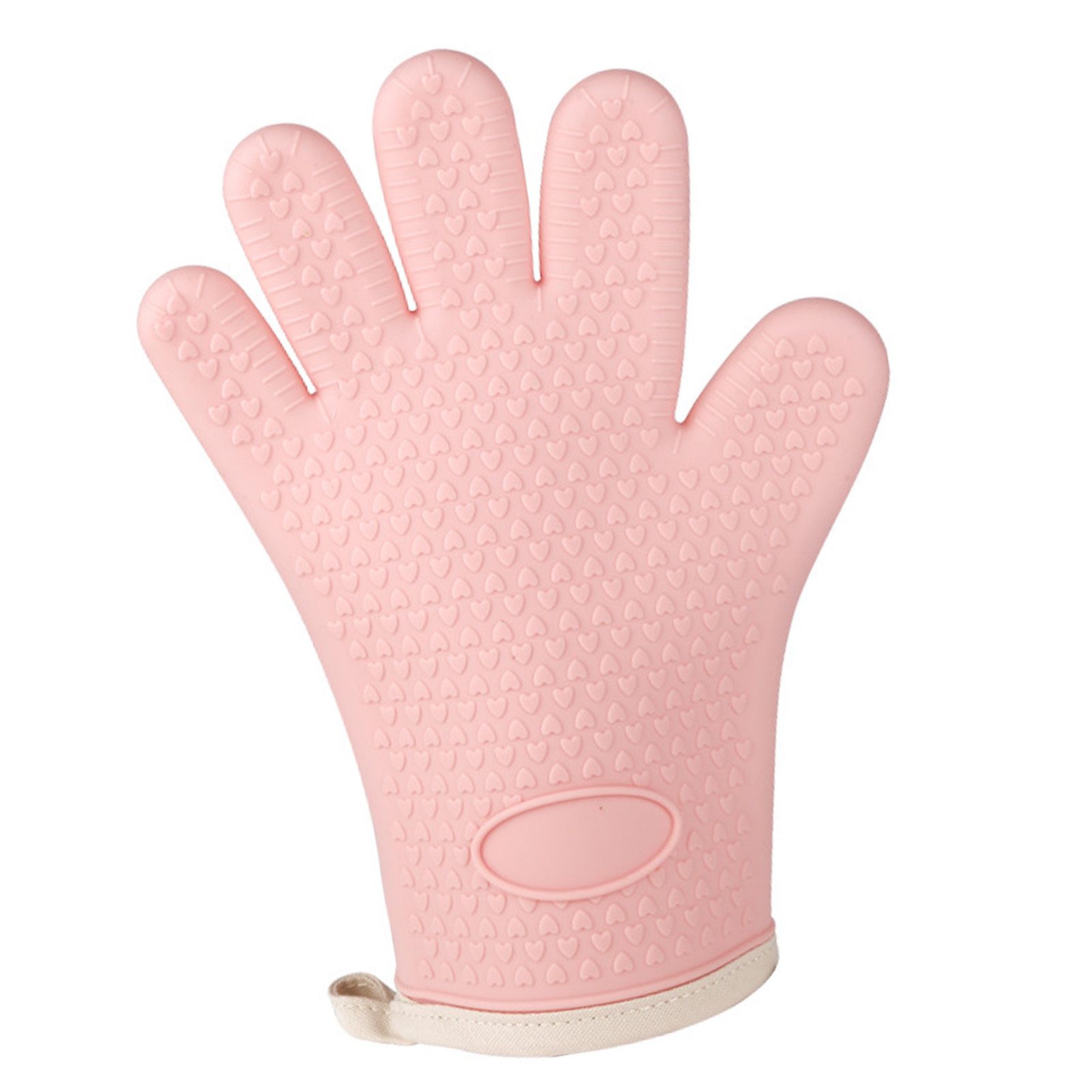 Thickened Silicone Anti Scalding Oven Glove Heat Resistant Silicone Cooking Glove for Microwave Oven Toaster pink Orange - Image 4