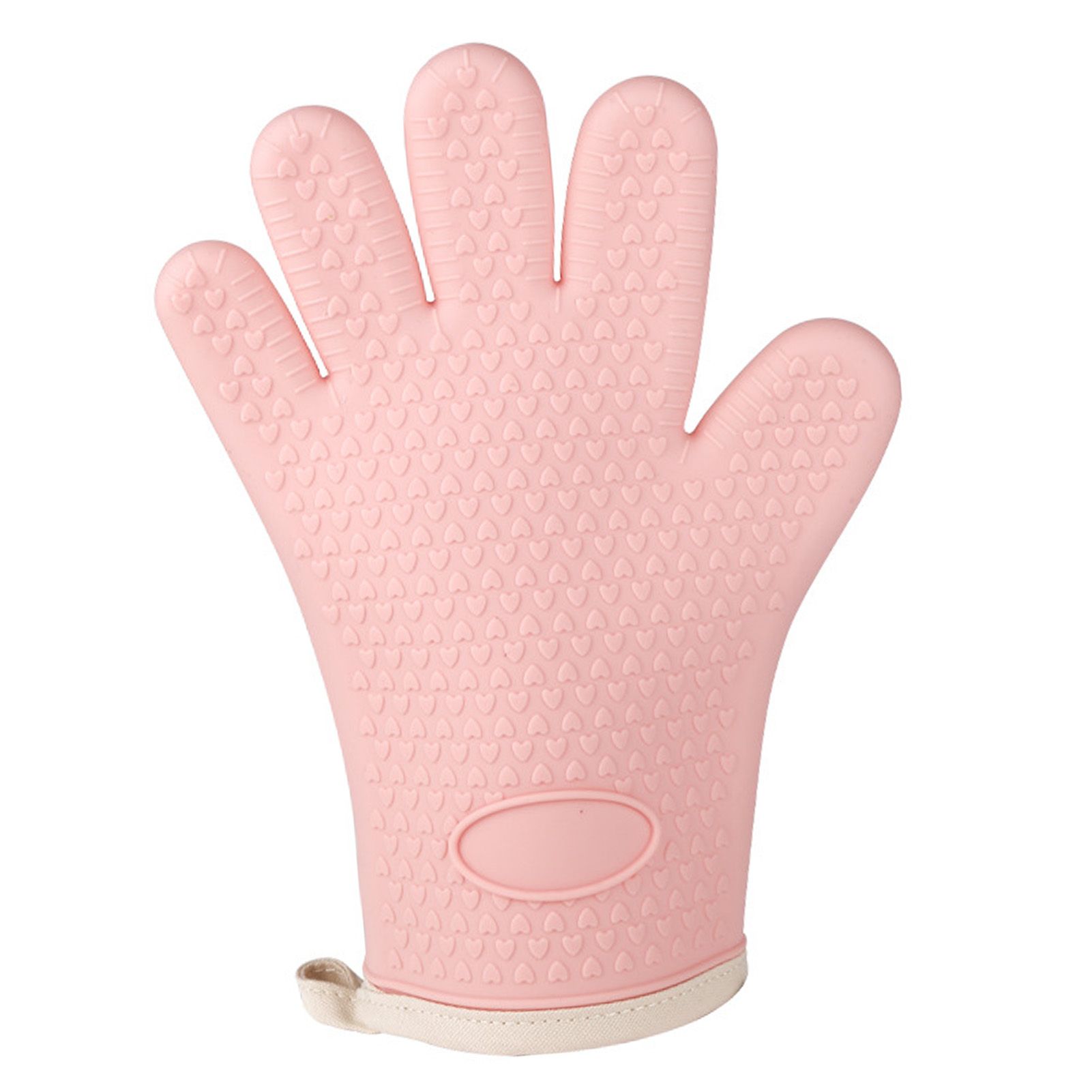 Thickened Silicone Anti Scalding Oven Glove Heat Resistant Silicone Cooking Glove for Microwave Oven Toaster pink Orange - Image 6