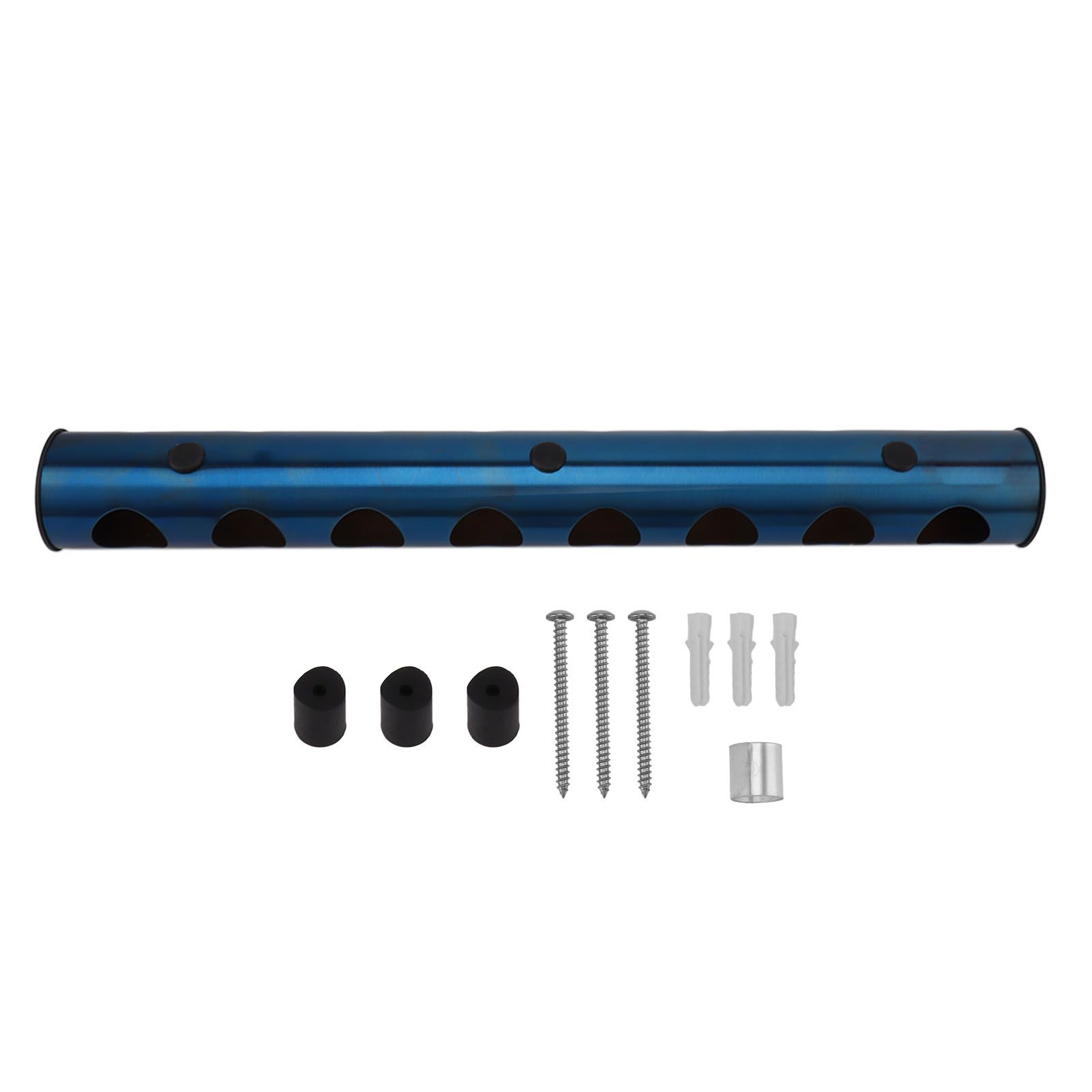 8 Holes Stainless Steel Wall Mounted Wine Rack Wall Bar Wine Bottle Rack Red Wine Storage Rack Blue - Image 1