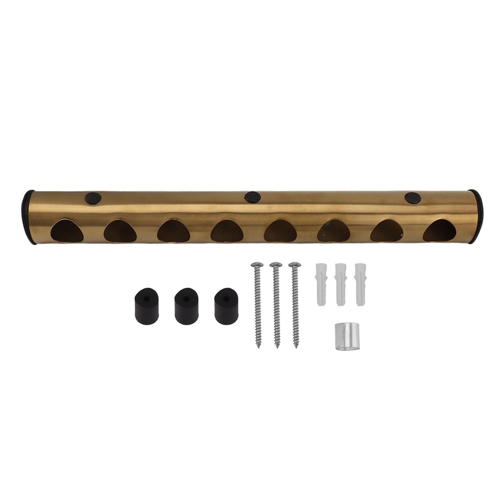 8 Holes Stainless Steel Wall Mounted Wine Rack Wall Bar Wine Bottle Rack Red Wine Storage Rack Gold - Image 1