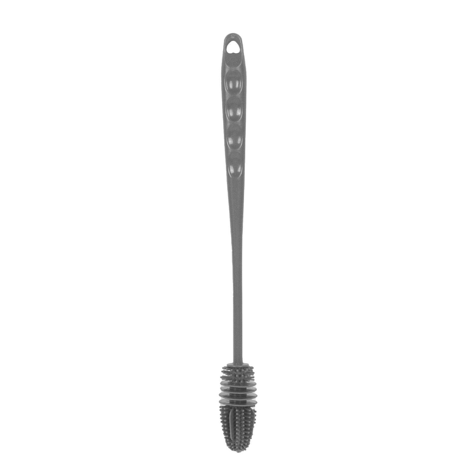 Silicone Bottle Brush Durable Long Handle Baby Bottle Cleaning Brush for Home Kitchen Office Long Grey - Image 1