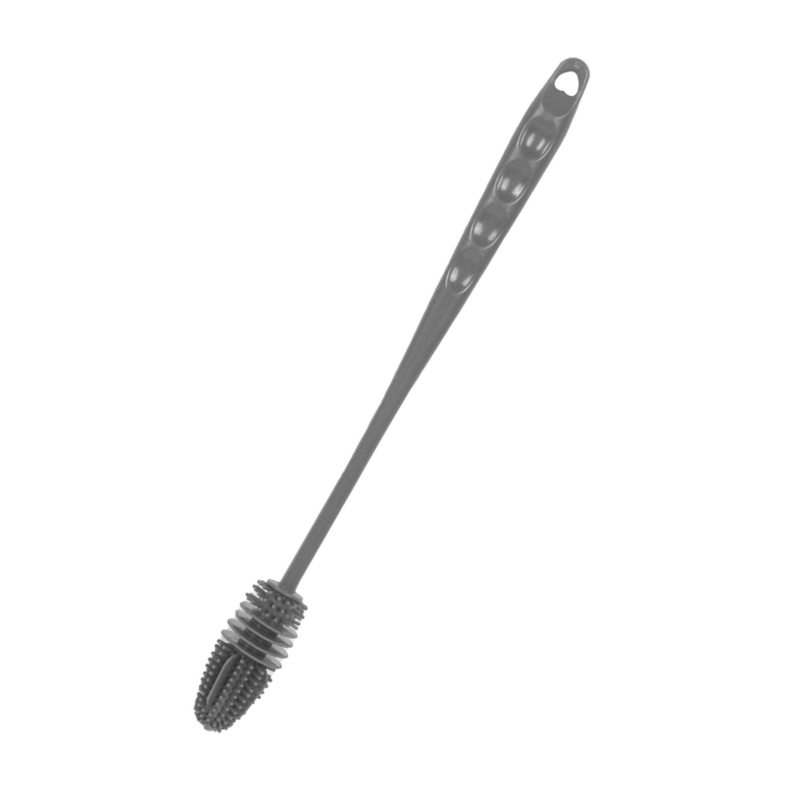 Silicone Bottle Brush Durable Long Handle Baby Bottle Cleaning Brush for Home Kitchen Office Long Grey - Image 2
