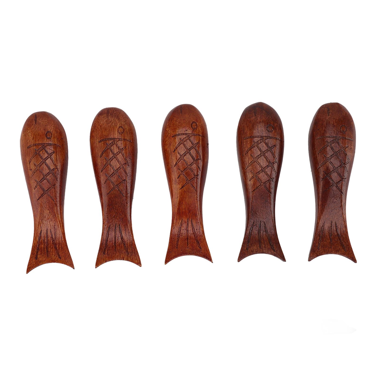 5Pcs Wooden Fish Shape Chopstick Rest Stand Rack Spoon Fork Knife Holder Wooden Chopstick Holder - Image 1