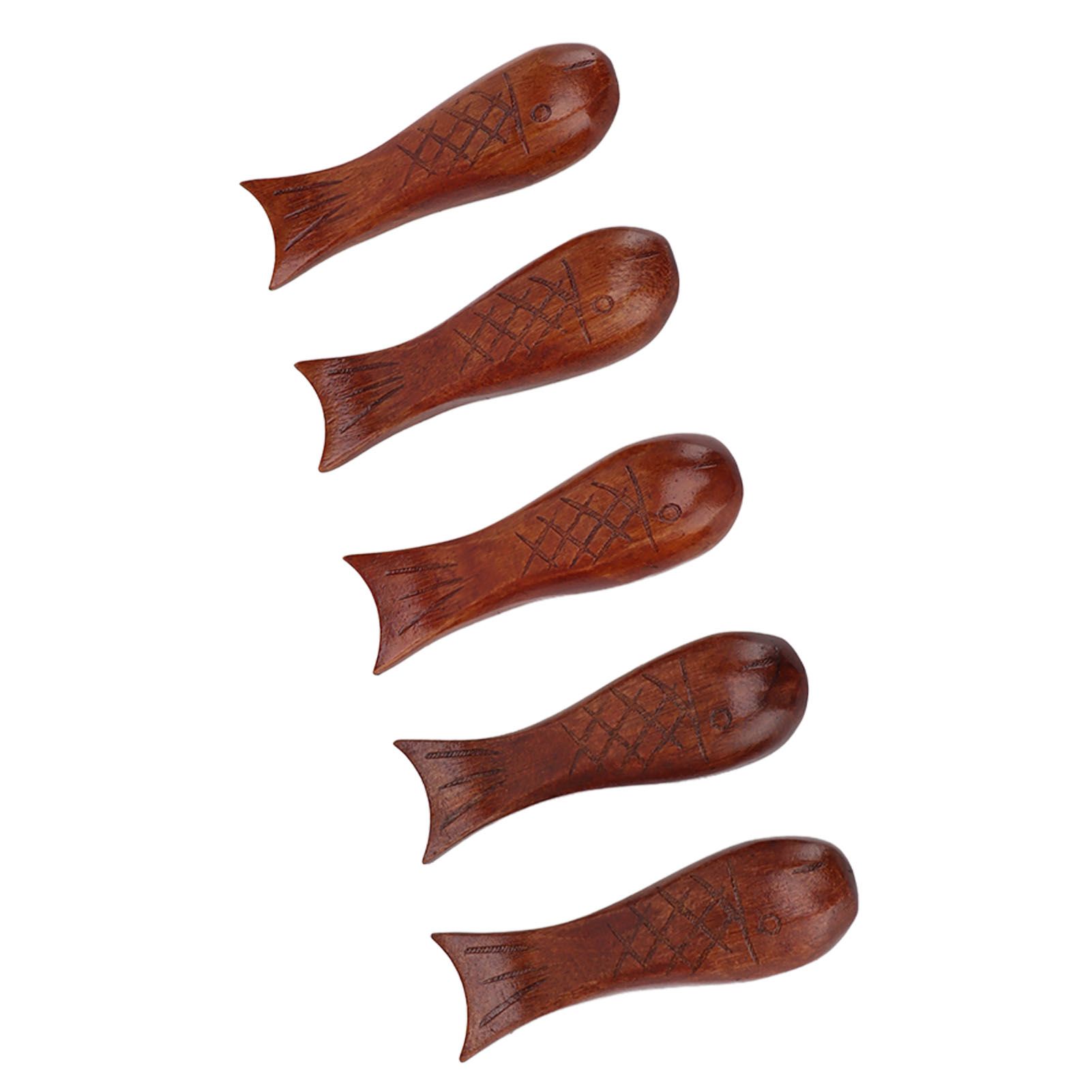 5Pcs Wooden Fish Shape Chopstick Rest Stand Rack Spoon Fork Knife Holder Wooden Chopstick Holder - Image 2