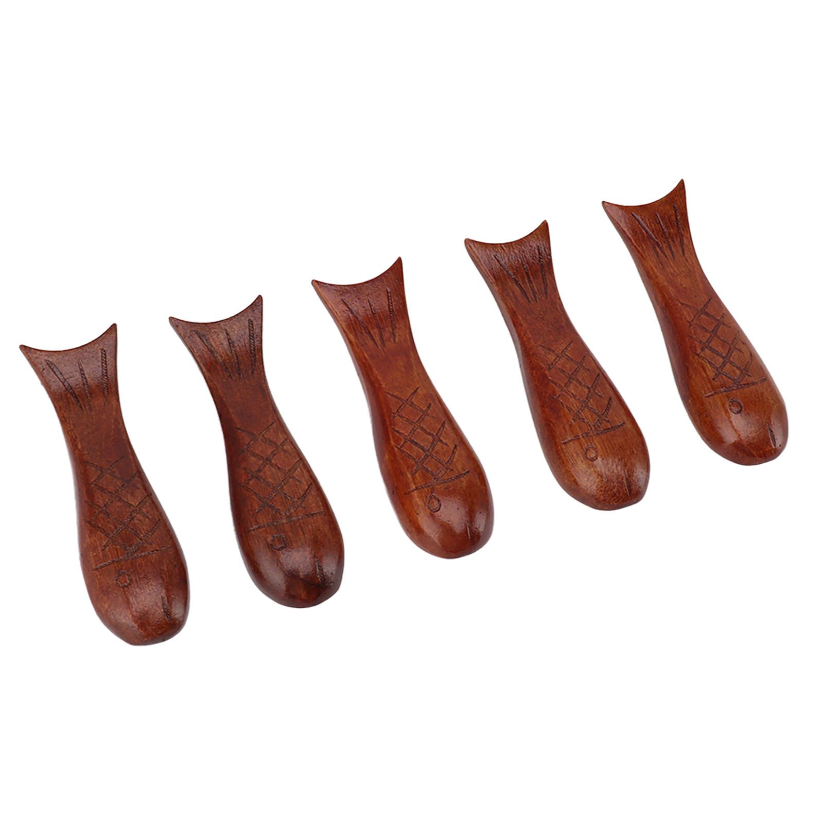 5Pcs Wooden Fish Shape Chopstick Rest Stand Rack Spoon Fork Knife Holder Wooden Chopstick Holder - Image 7