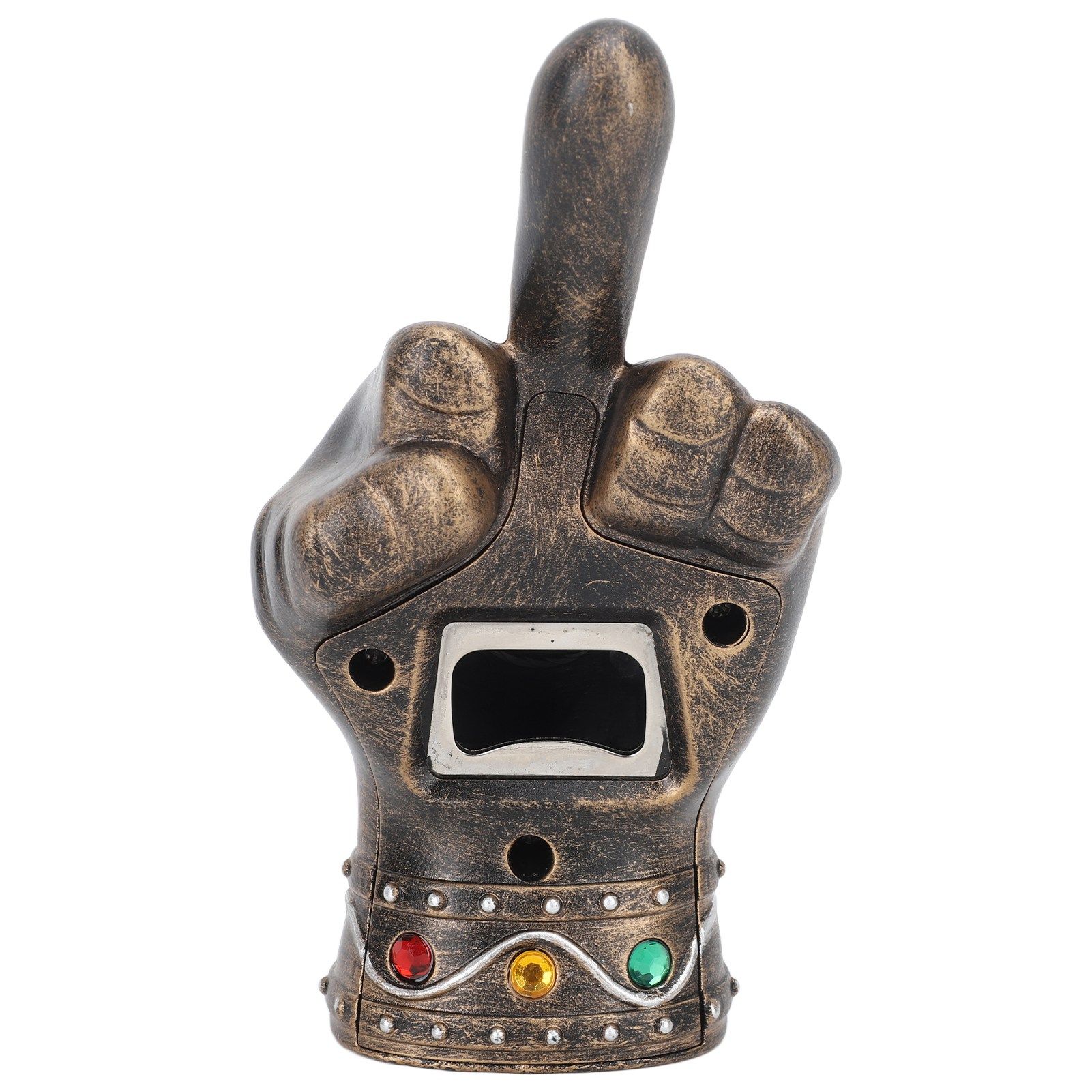 Fist Beer Opener Cool Middle Finger Shape Portable Fist Beer Bottle Opener for Men Husband Dad Grandpa Boyfriend Gold - Image 1