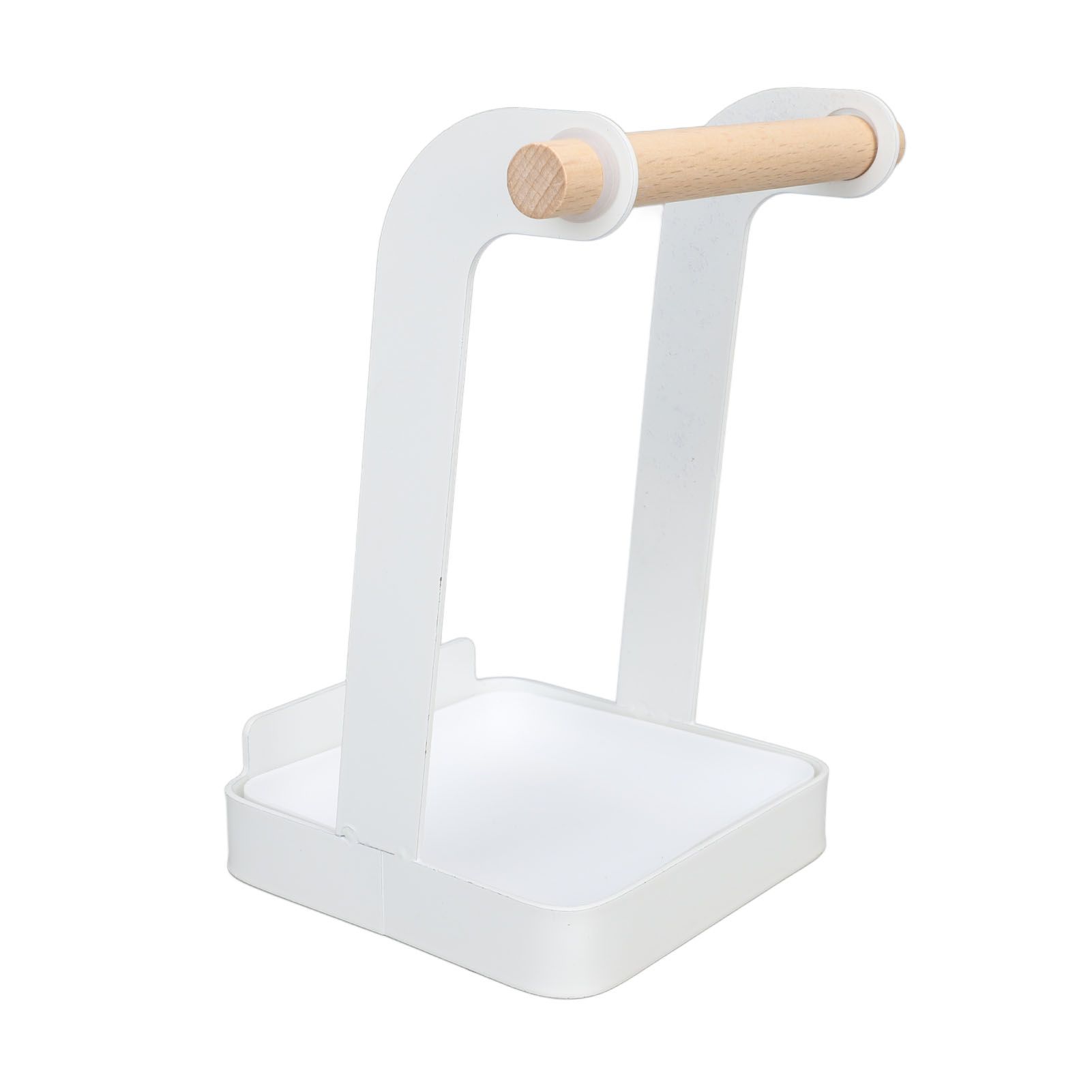 Pot Lid Holder Rack Multifunction Prevent Slip Iron Basin Wood Rack Cooking Tool Spatula Stand Kitchen Organizer White - Image 5