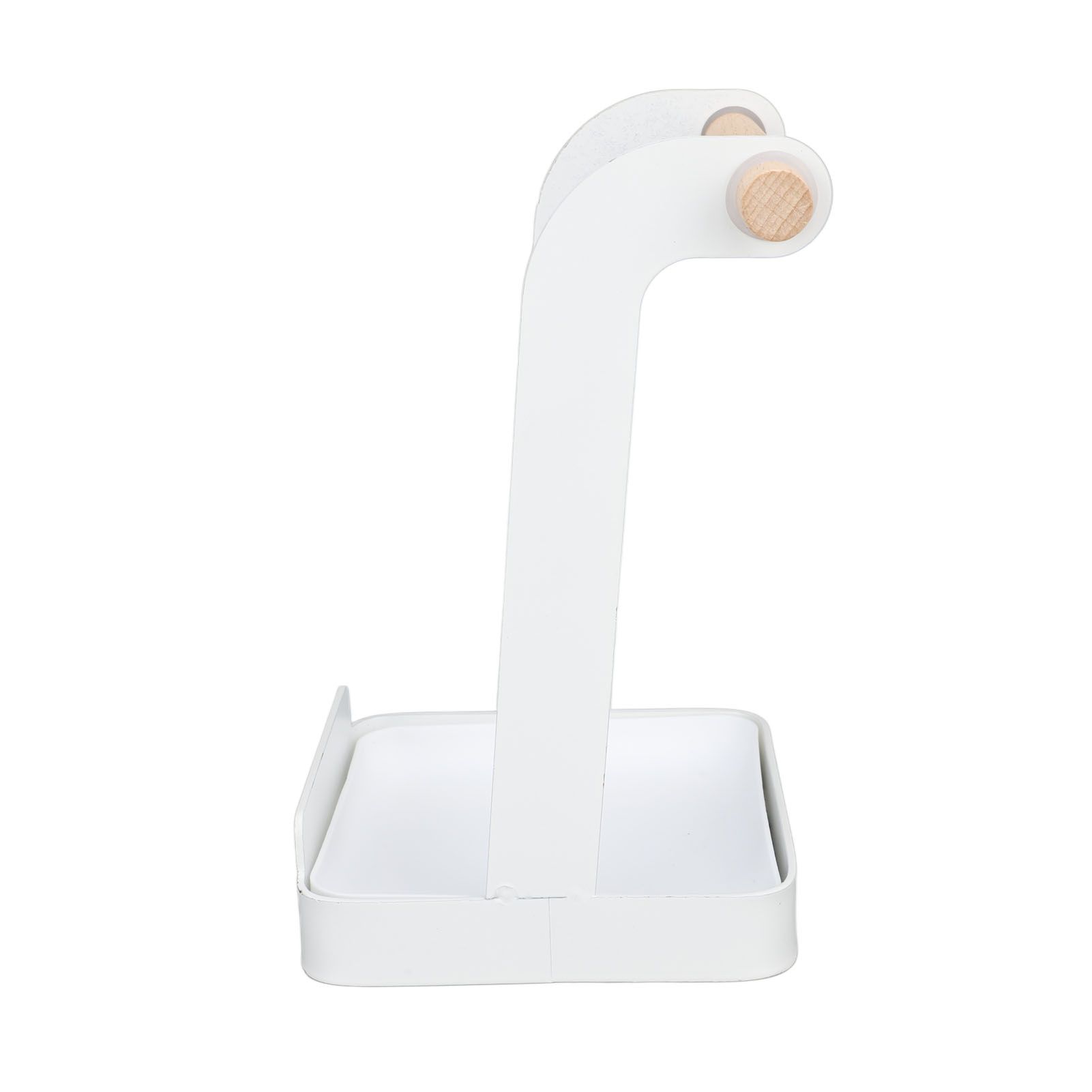 Pot Lid Holder Rack Multifunction Prevent Slip Iron Basin Wood Rack Cooking Tool Spatula Stand Kitchen Organizer White - Image 6