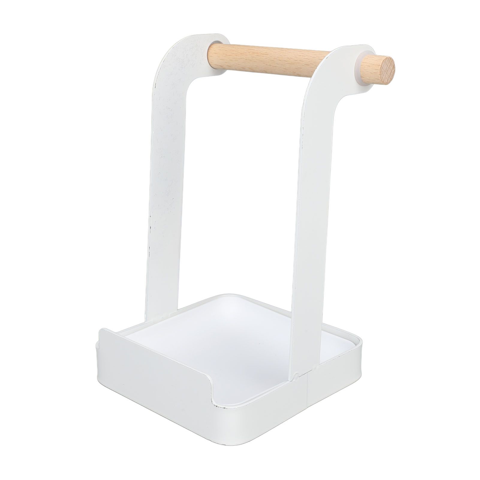 Pot Lid Holder Rack Multifunction Prevent Slip Iron Basin Wood Rack Cooking Tool Spatula Stand Kitchen Organizer White - Image 7