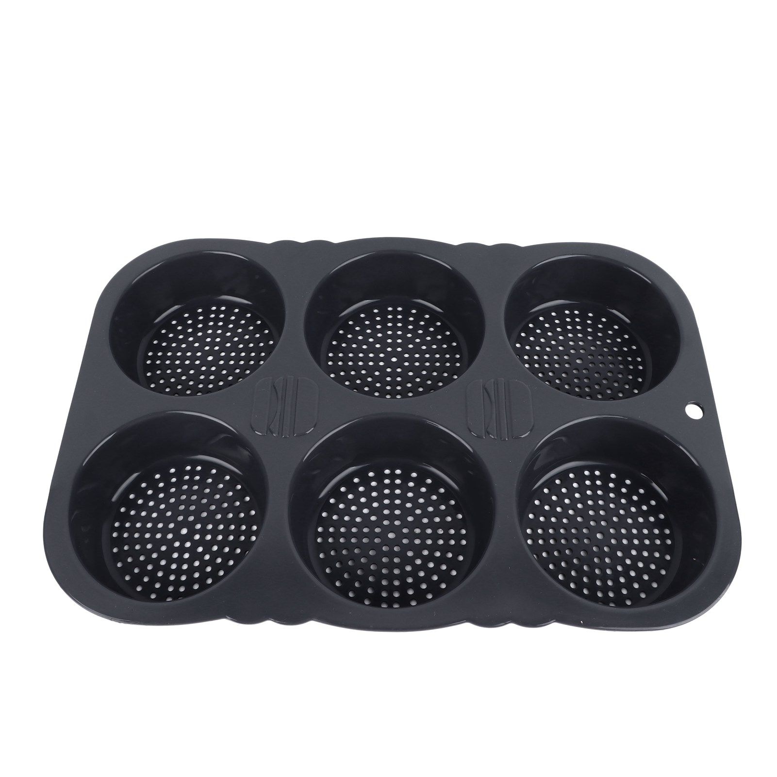 6 Cavity Hamburger Bun Mould Foldable Reusable Bread Mould ‑40℉ to +446℉ Heat Resistance Baking Mould for Kitchen - Image 1