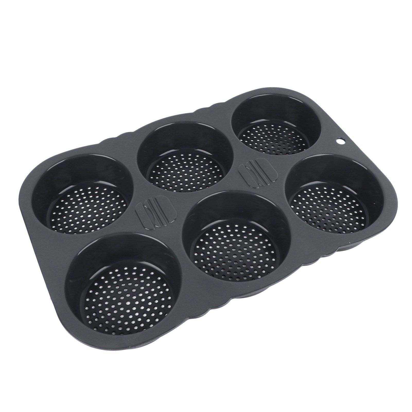 6 Cavity Hamburger Bun Mould Foldable Reusable Bread Mould ‑40℉ to +446℉ Heat Resistance Baking Mould for Kitchen - Image 2
