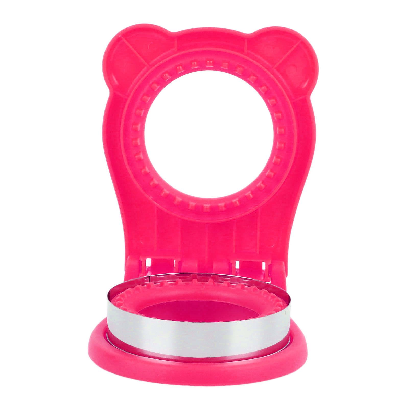 Sandwich Cutter Mold Manual Cake Bread Cutter Sealer Tool Round for Kitchen Cooking Rose Red - Image 1