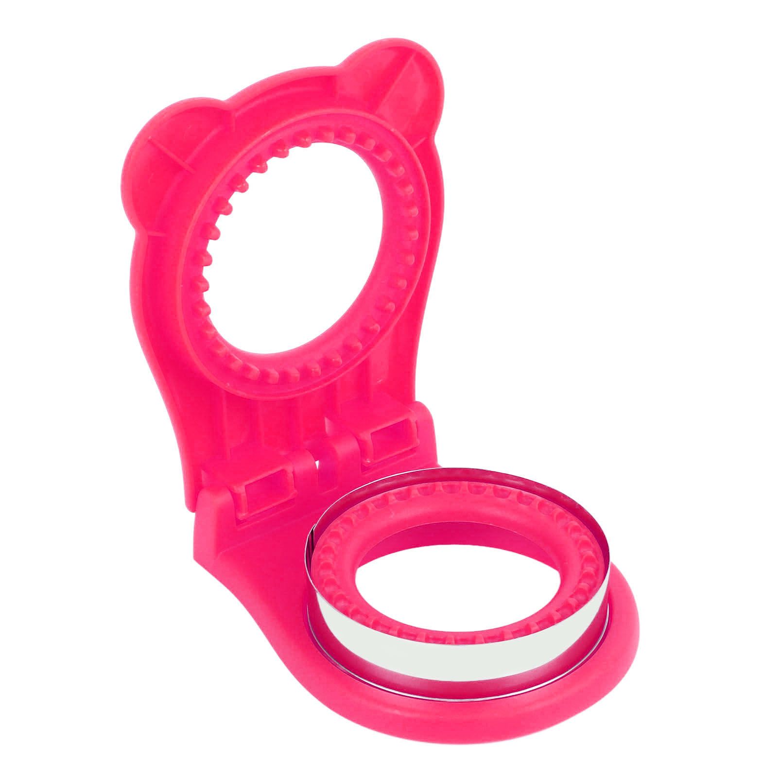Sandwich Cutter Mold Manual Cake Bread Cutter Sealer Tool Round for Kitchen Cooking Rose Red - Image 2